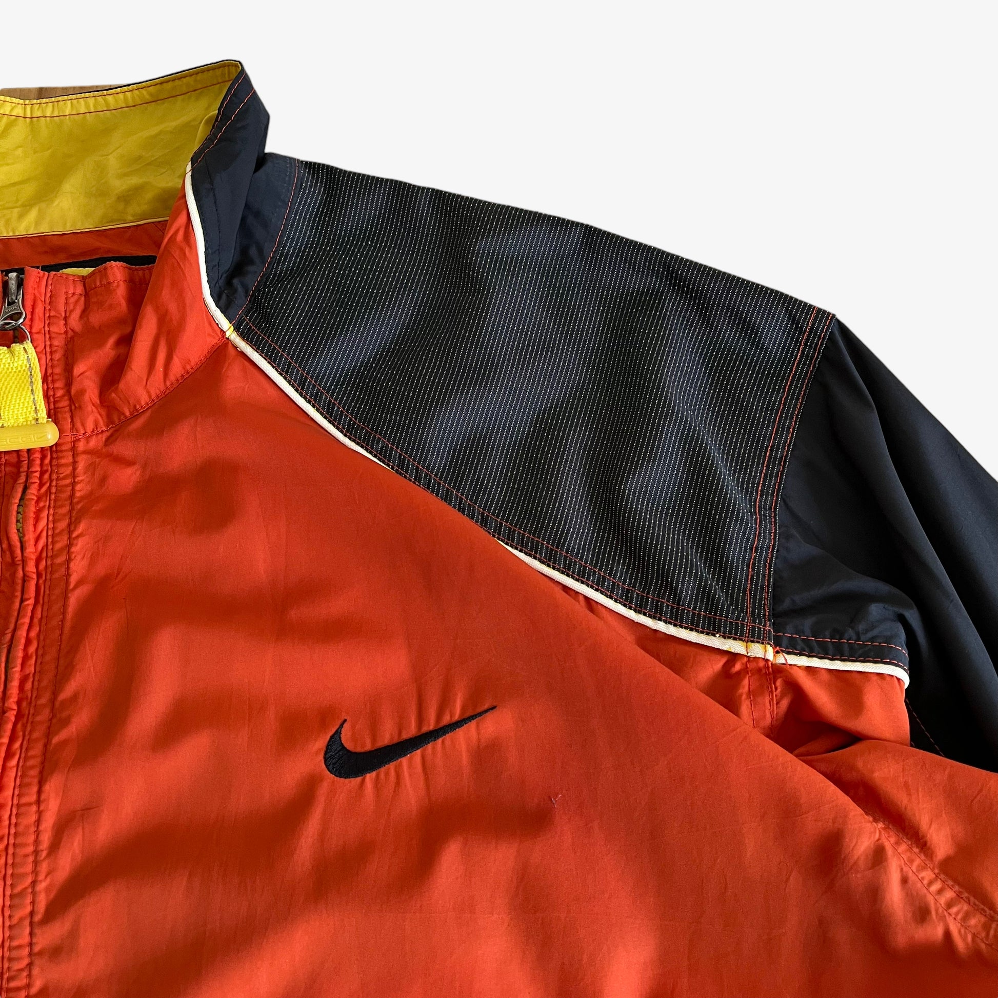 Vintage 90s Nike ACG Orange Utility Jacket With Back Foldable Pouch Logo - Casspios Dream
