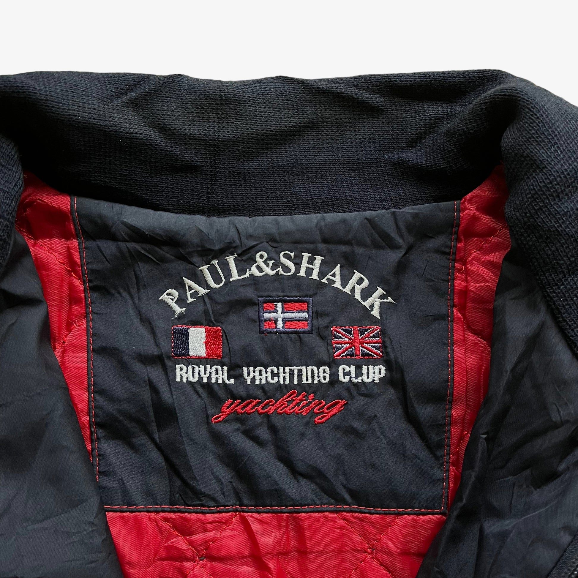 Vintage 90s Paul And Shark Royal Yachting Club Wool Jacket Label - Casspios Dream