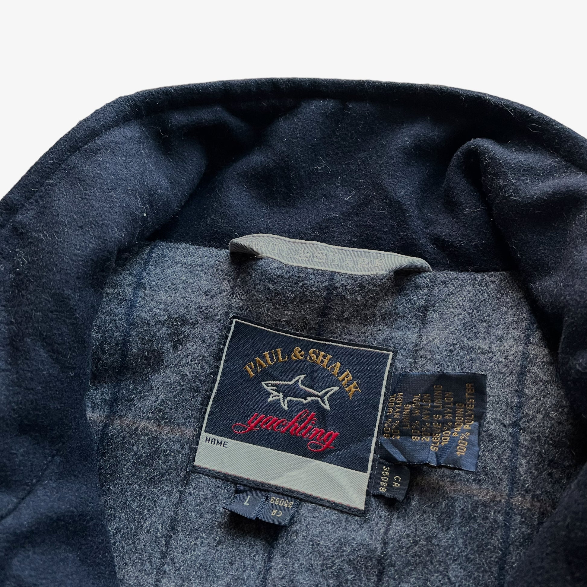 Vintage 90s Paul And Shark Wool Blend Valtherm Coat Label - Casspios Dream