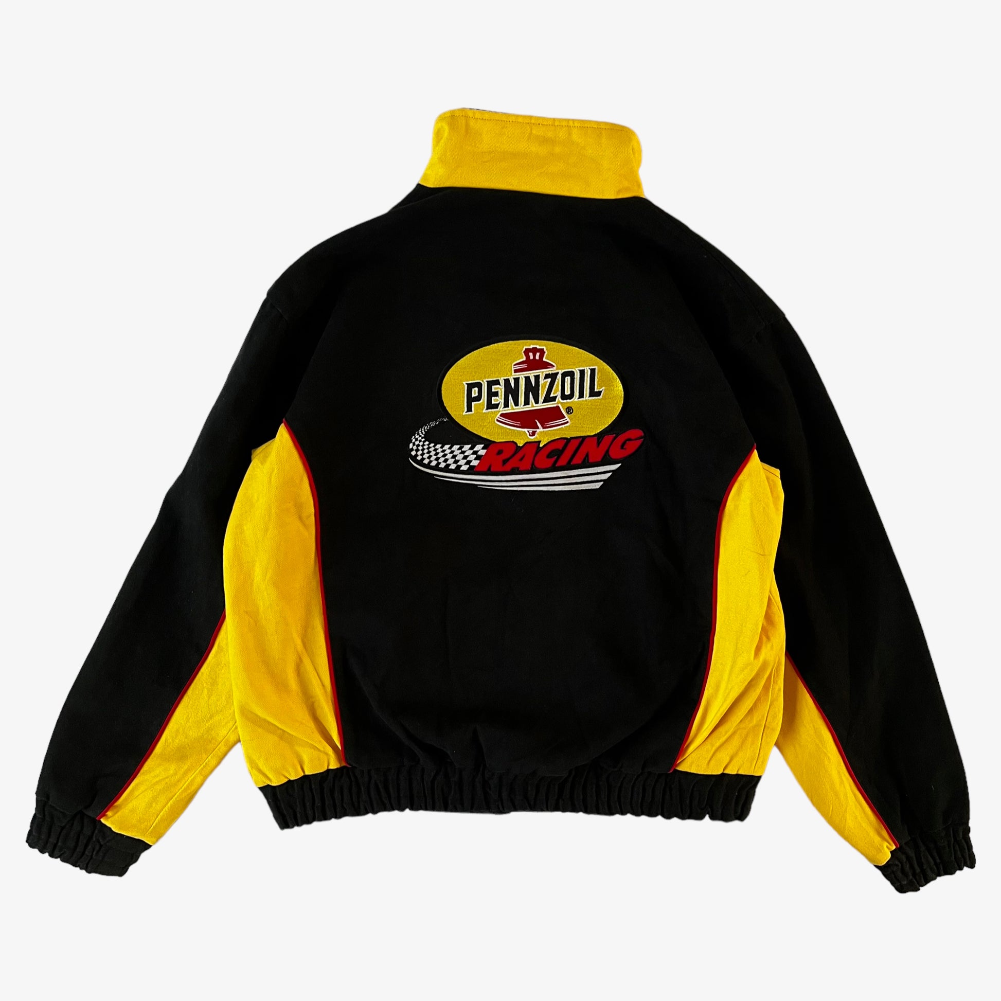 Vintage 90s Pennzoil Racing Team Nascar Jacket Back - Casspios Dream