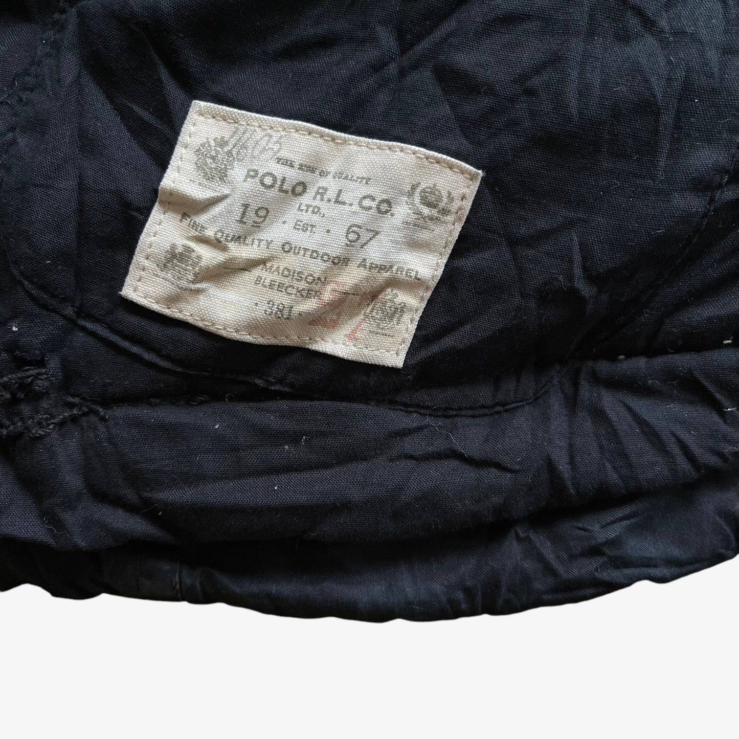 Vintage 90s Polo Ralph Lauren Black Utility Jacket Inside Label - Casspios Dream
