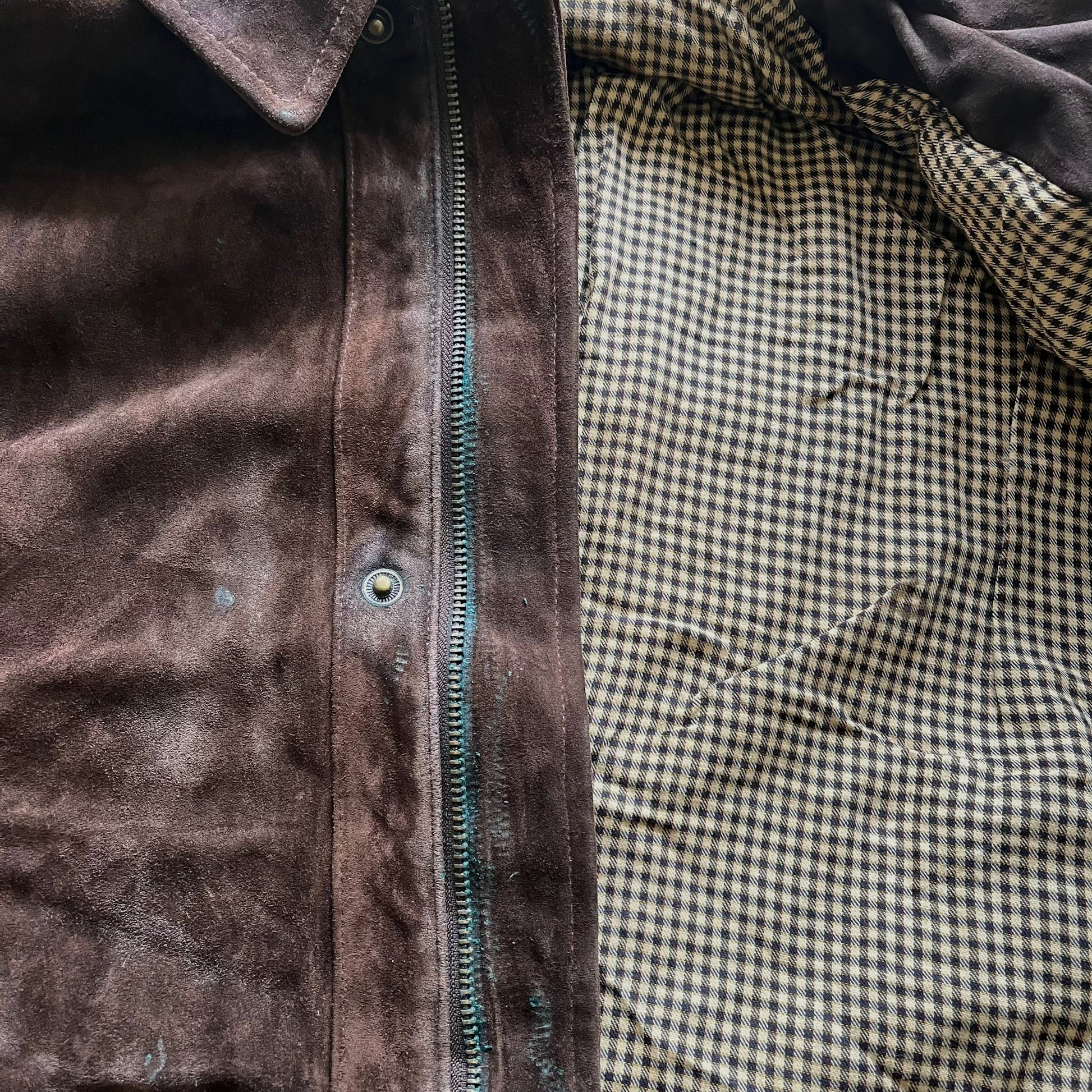 Vintage 90s Polo Ralph Lauren Brown Leather Jacket Wear - Casspios Dream