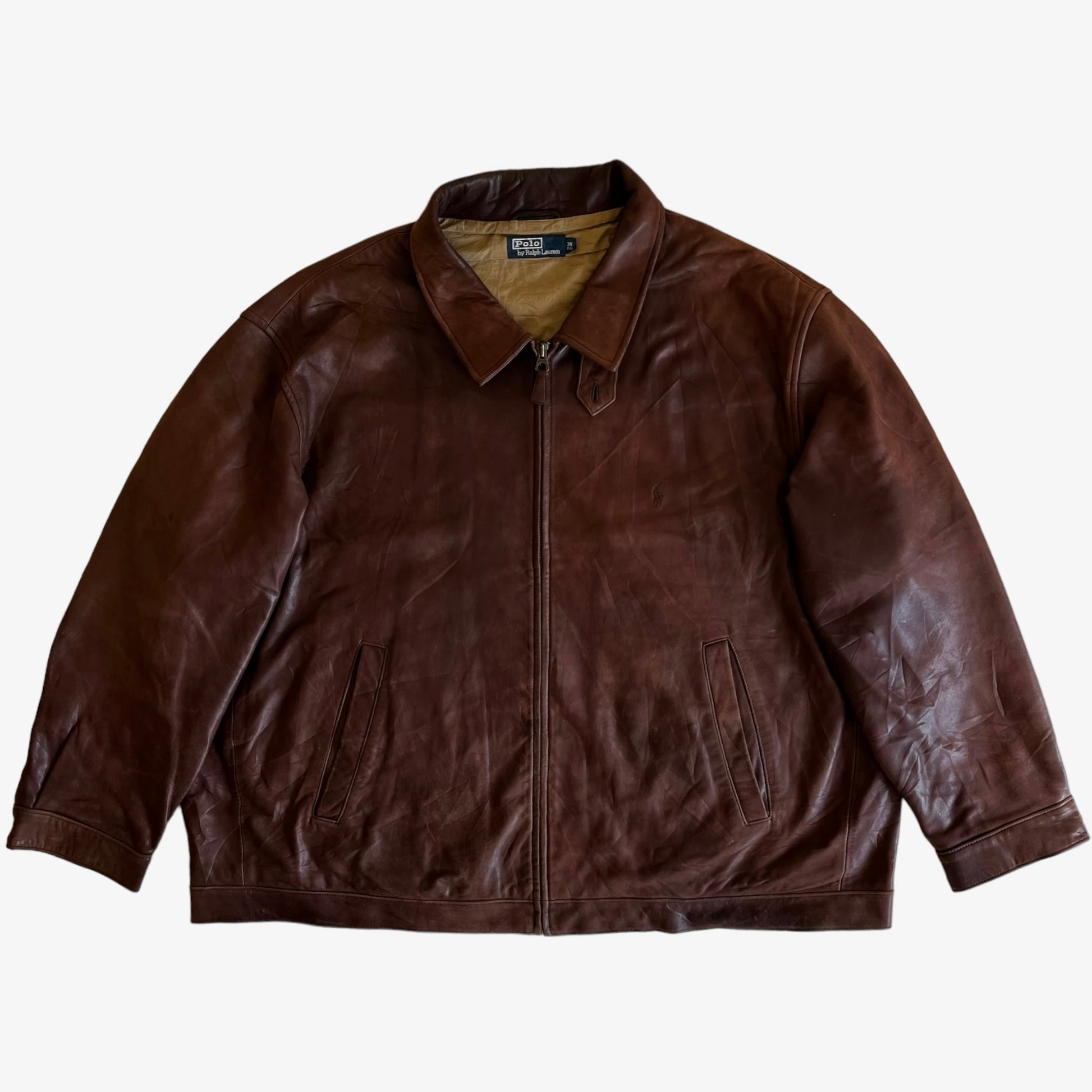 Vintage 90s Polo Ralph Lauren Burgundy Soft Leather Jacket - Casspios Dream