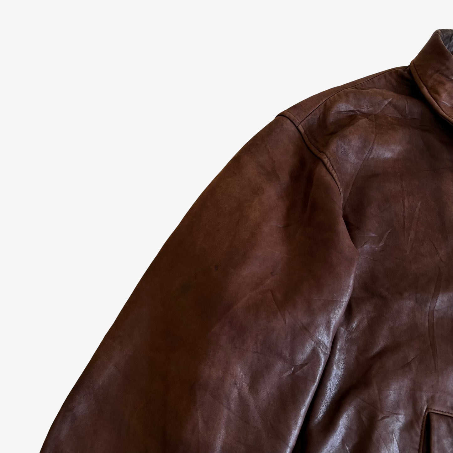 Vintage 90s Polo Ralph Lauren Burgundy Soft Leather Jacket Shoulder - Casspios Dream