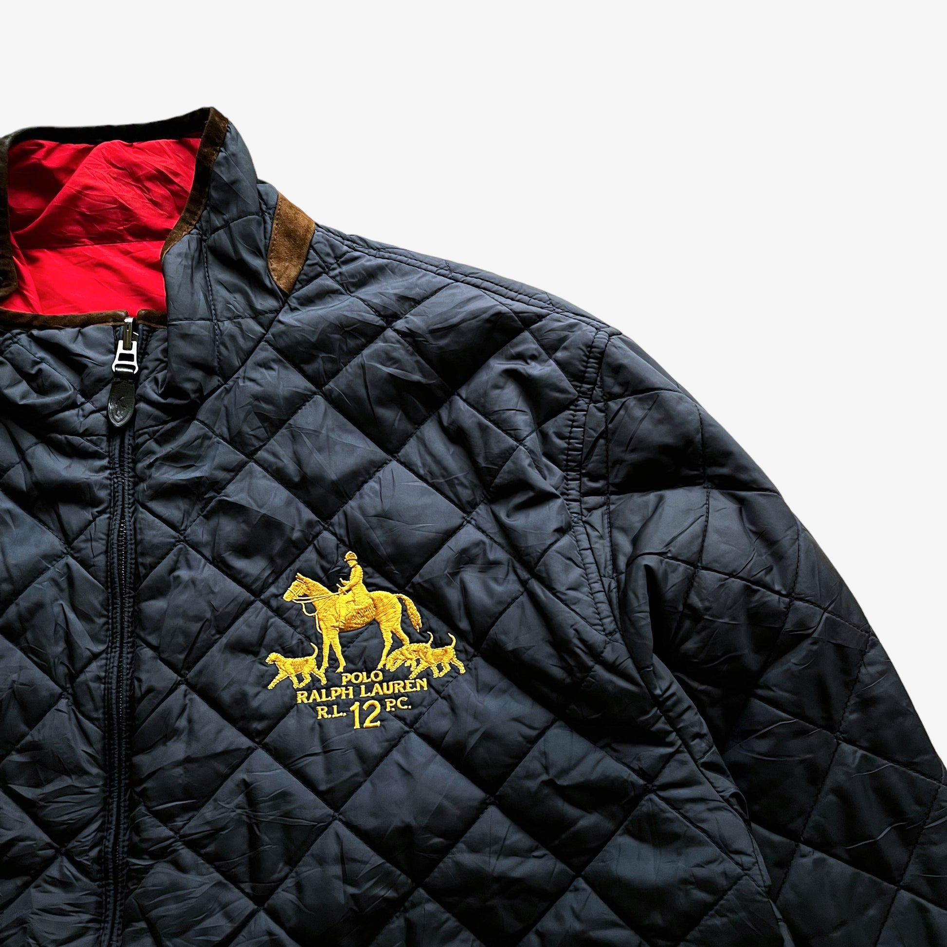 Vintage 90s Polo Ralph Lauren Reversible Quilted Jacket Logo - Casspios Dream