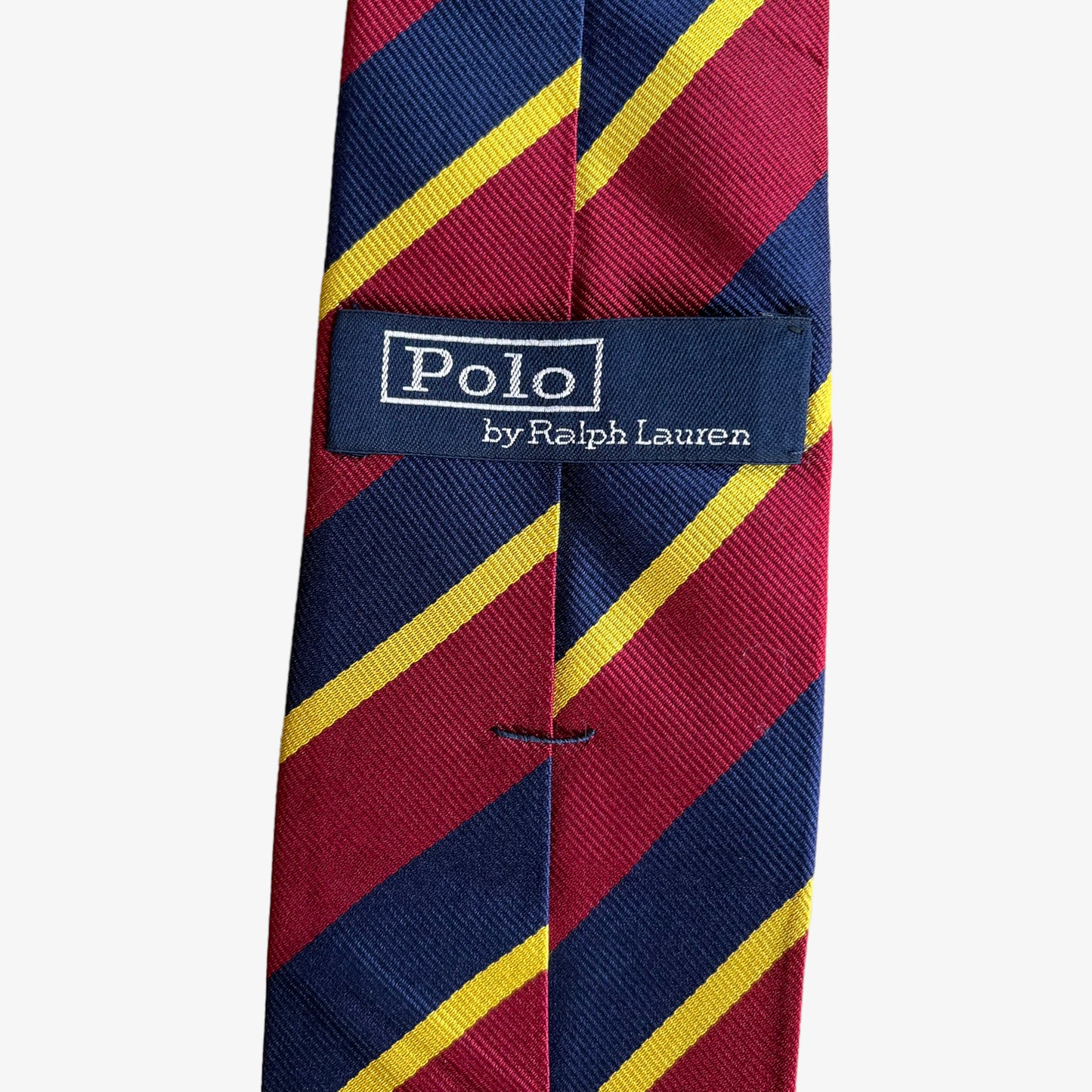 Vintage 90s Polo Ralph Lauren Striped School Silk Tie Label - Casspios Dream