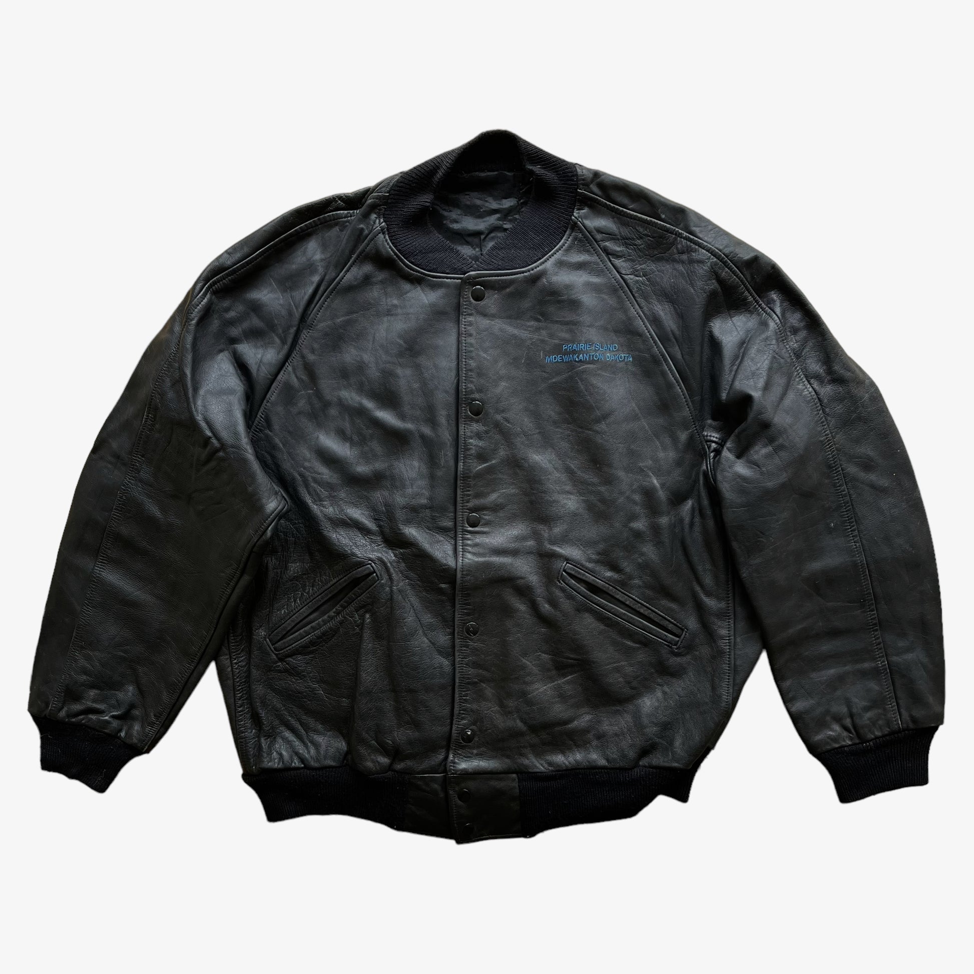 Vintage 90s Praire Island Mdewakanton Dakota Leather Jacket - Casspios Dream