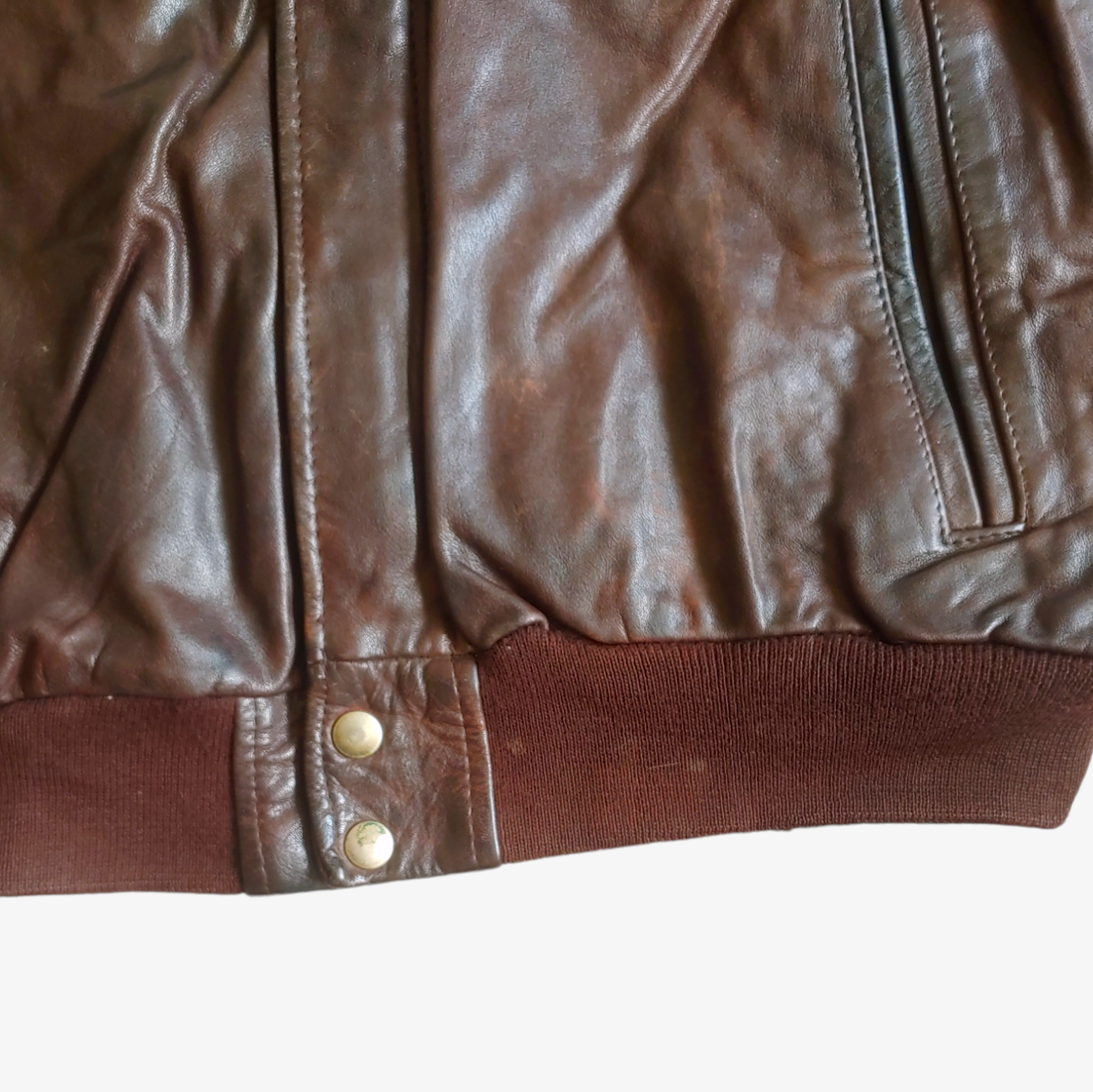 Vintage 90s Redskins Brown Cheetah Print Leather Varsity Jacket Button - Casspios Dream