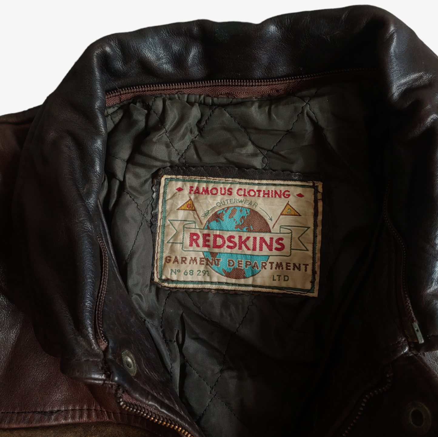 Vintage 90s Redskins Brown Cheetah Print Leather Varsity Jacket Label - Casspios Dream
