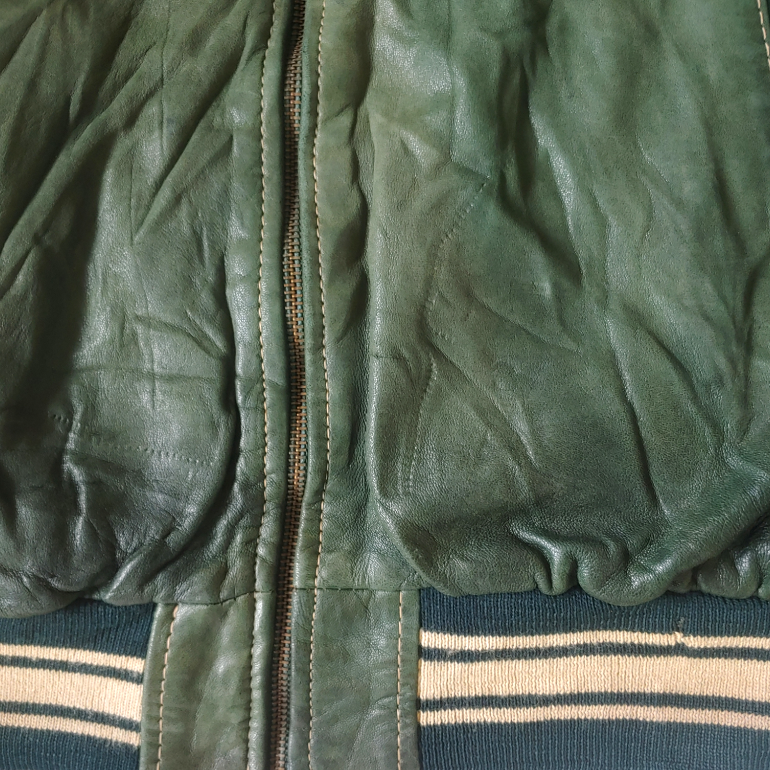 Vintage 90s Redskins Green Leather Varsity Jacket Mark - Casspios Dream