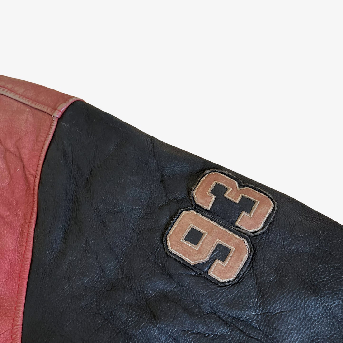 Vintage 90s Redskins Red Leather Teddy 93 Varsity Jacket Number - Casspios Dream