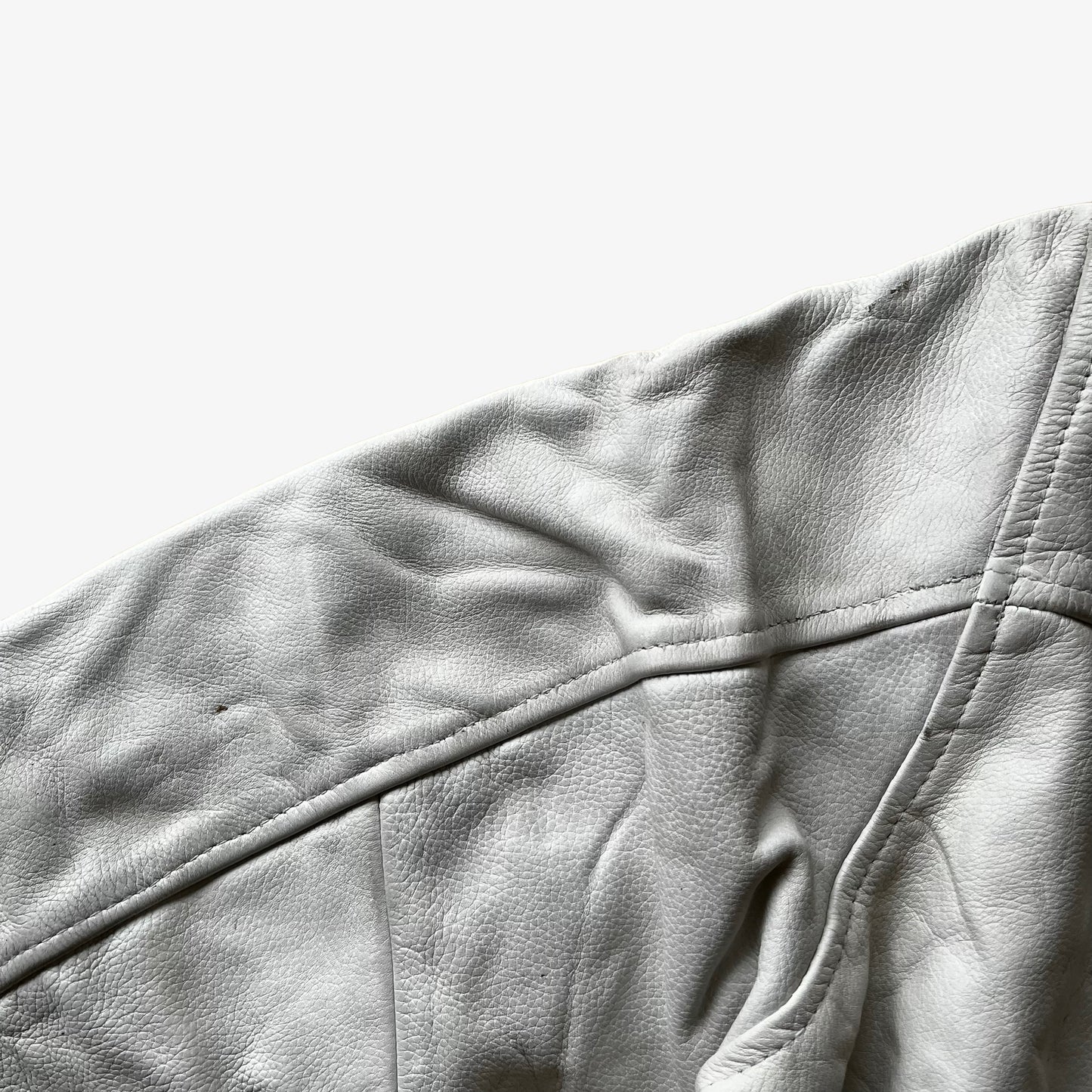 Vintage 90s Redskins White Leather Varsity Jacket Shoulder - Casspios Dream