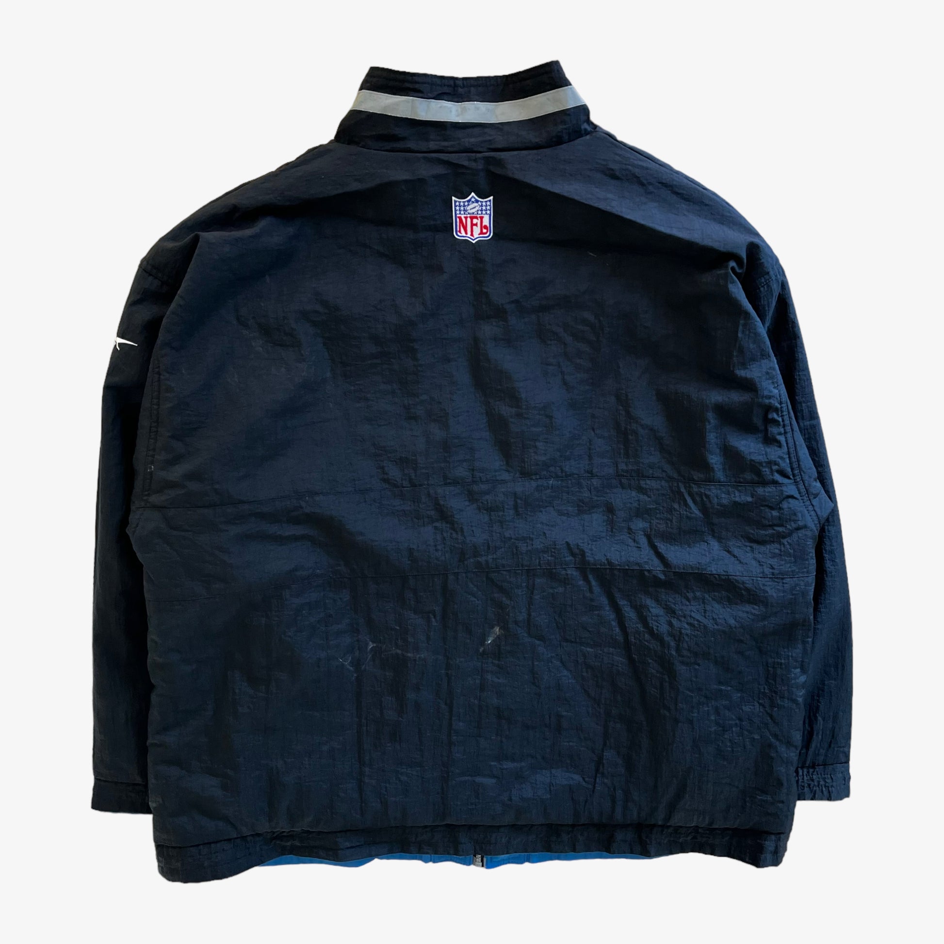 Vintage 90s Reebok NFL Pro Line Detroit Lions Reversible Jacket With Back Spell Out Back - Casspios Dream