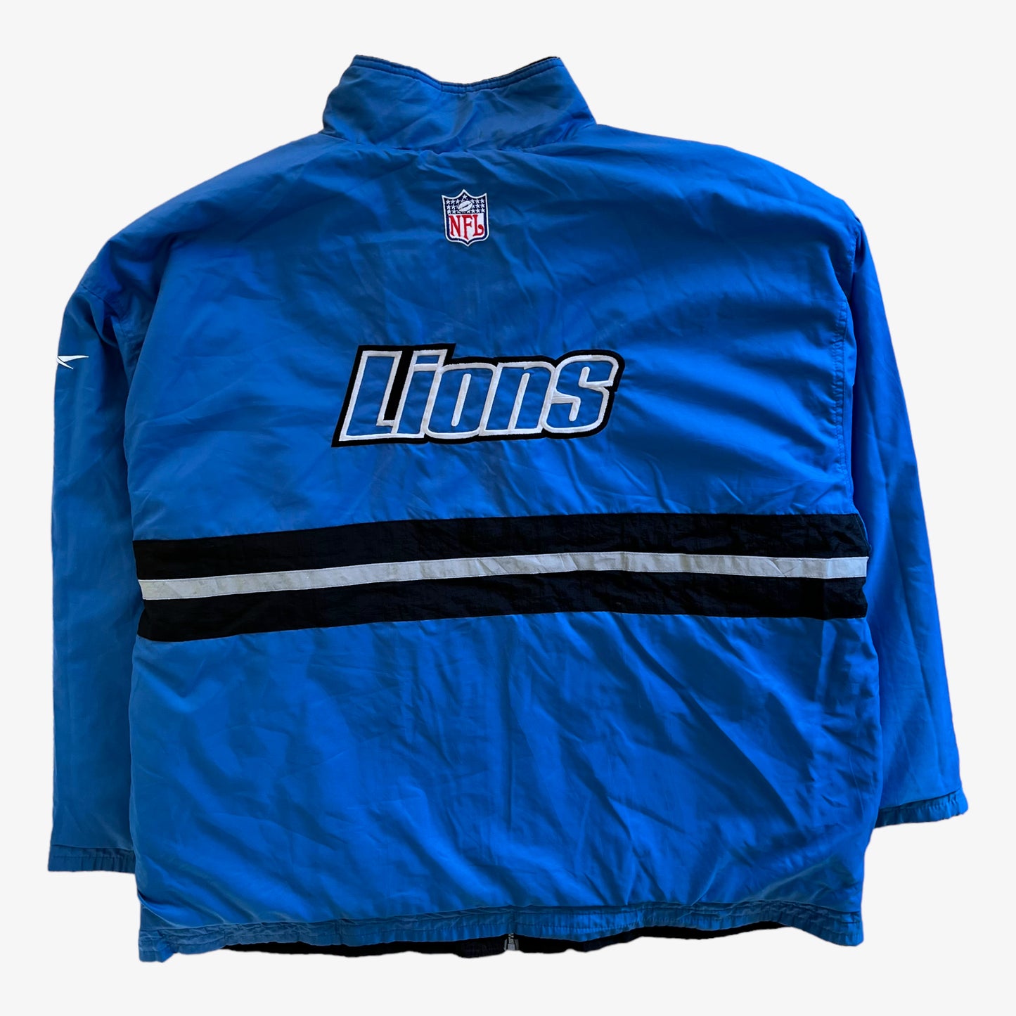Vintage 90s Reebok NFL Pro Line Detroit Lions Reversible Jacket With Back Spell Out Reversed Back - Casspios Dream