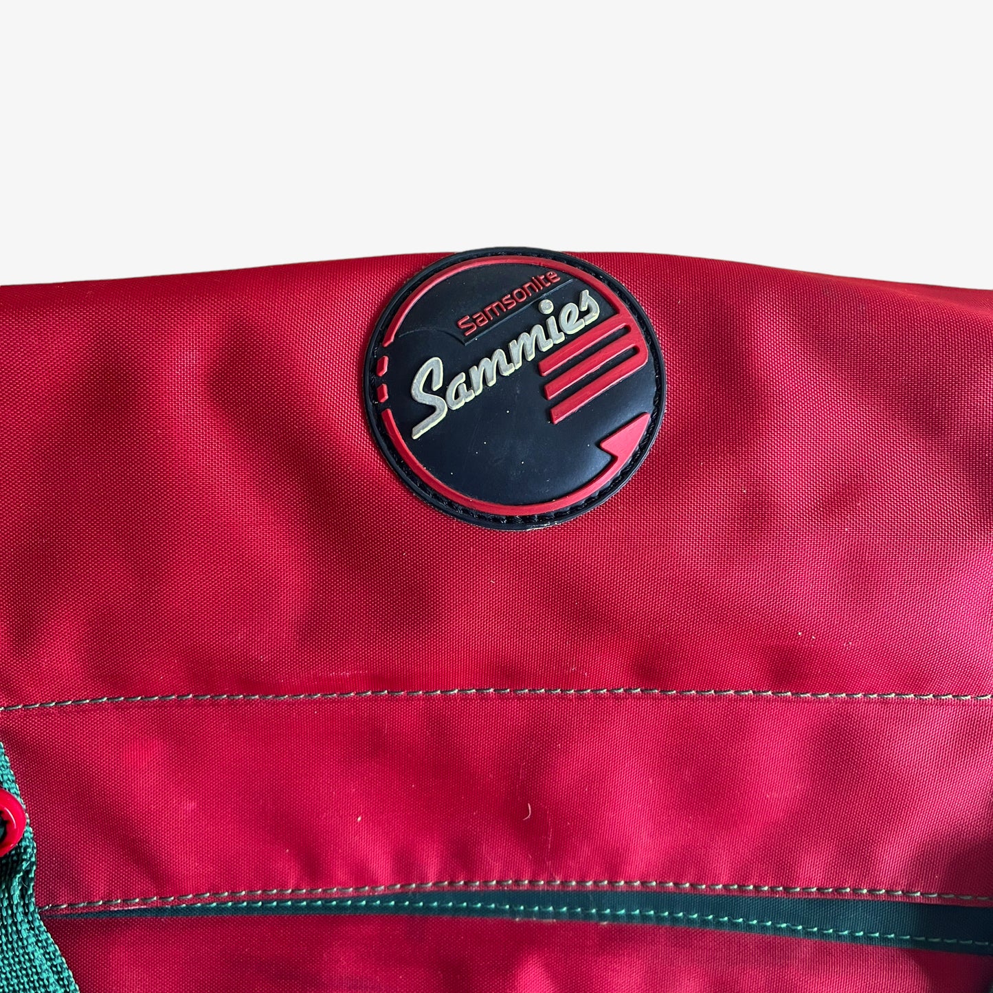 Vintage 90s Samsonite Sammies Red And Green Messenger Backpack Logo - Casspios Dream