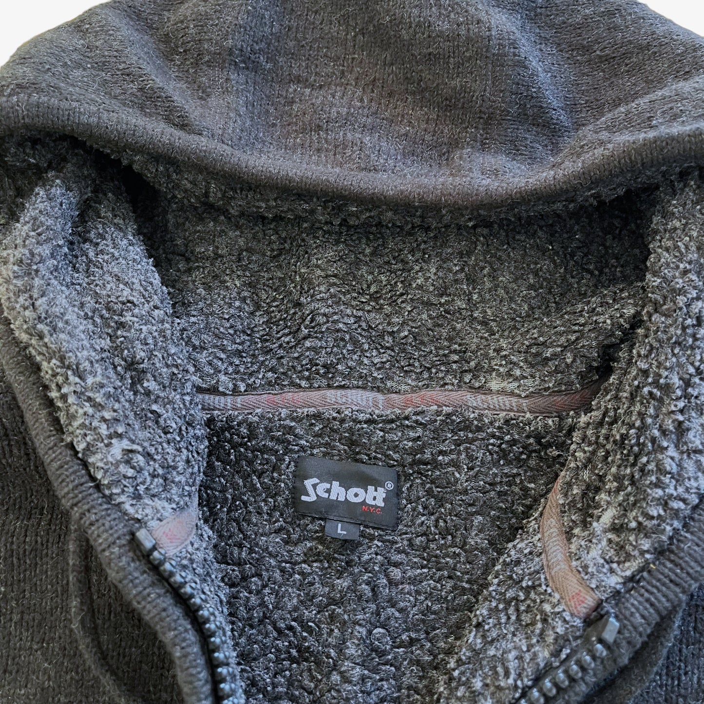 Vintage 90s Schott Grey Wool Blend Hooded Jacket Label - Casspios Dream