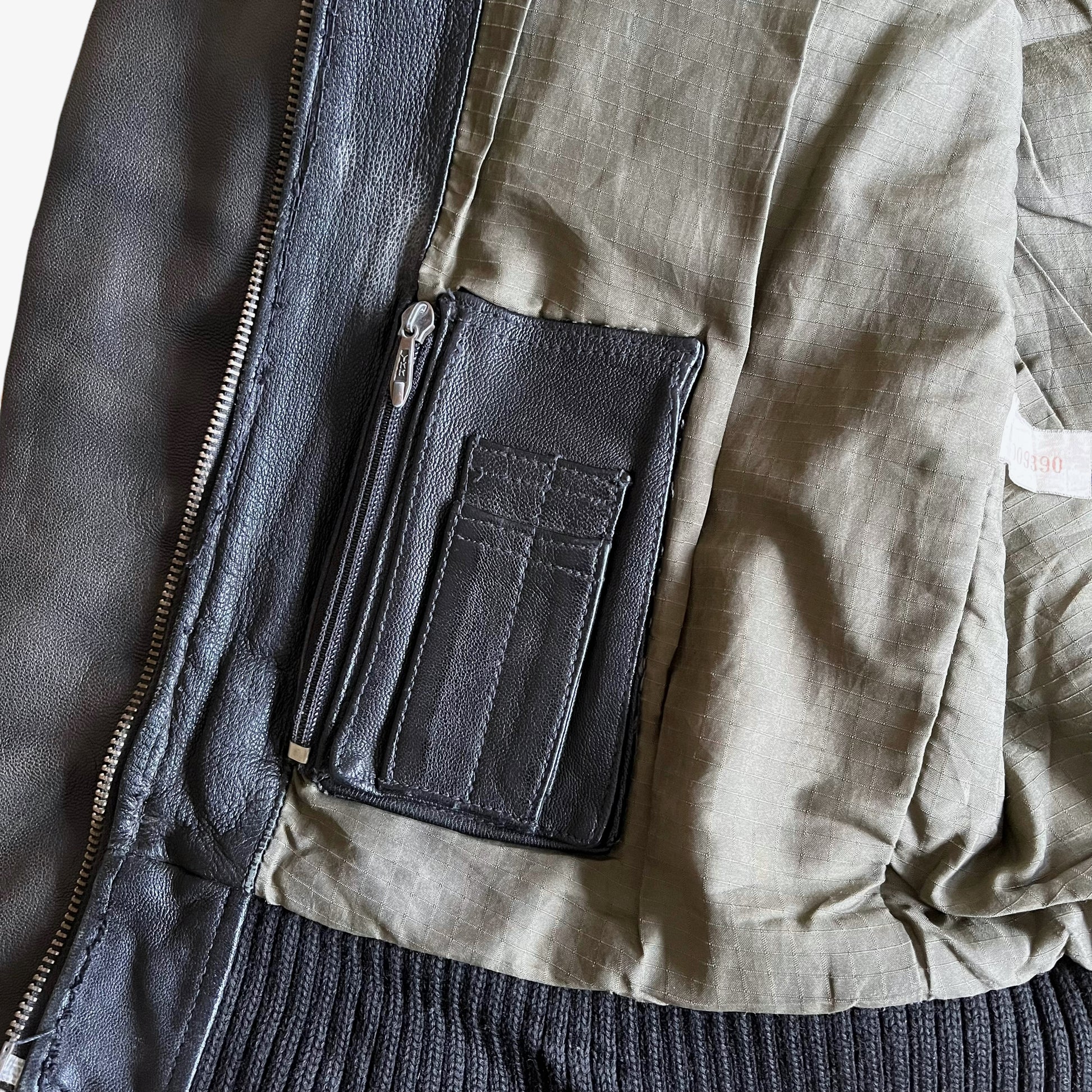 Vintage 90s Schott NYC Black Leather Jacket Pocket - Casspios Dream