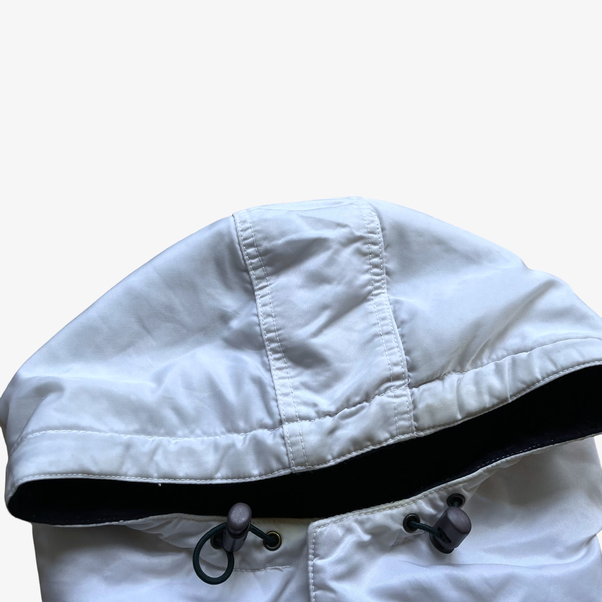 Vintage 90s Schott NYC White Hooded Coat Hood - Casspios Dream