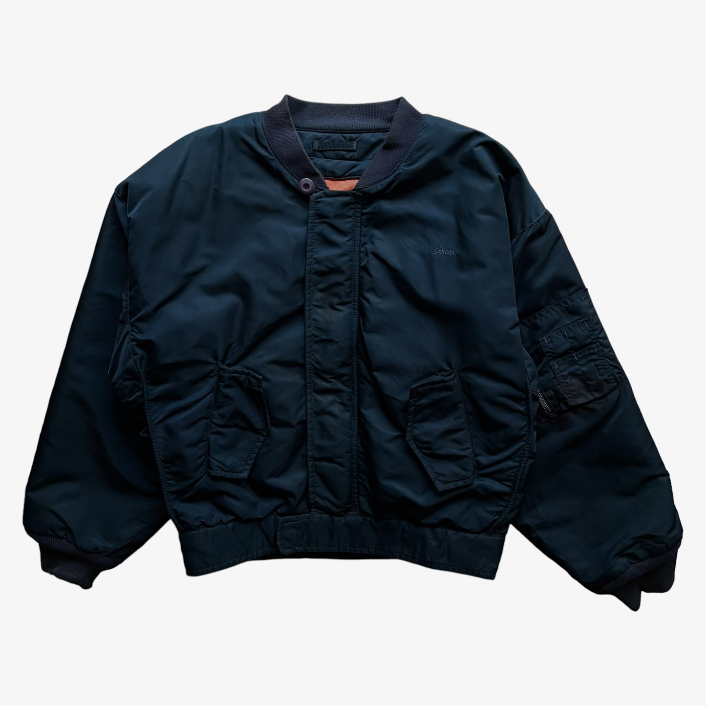 Vintage 90s Schott Spec 86 19-MS Navy Bomber Jacket - Casspios Dream