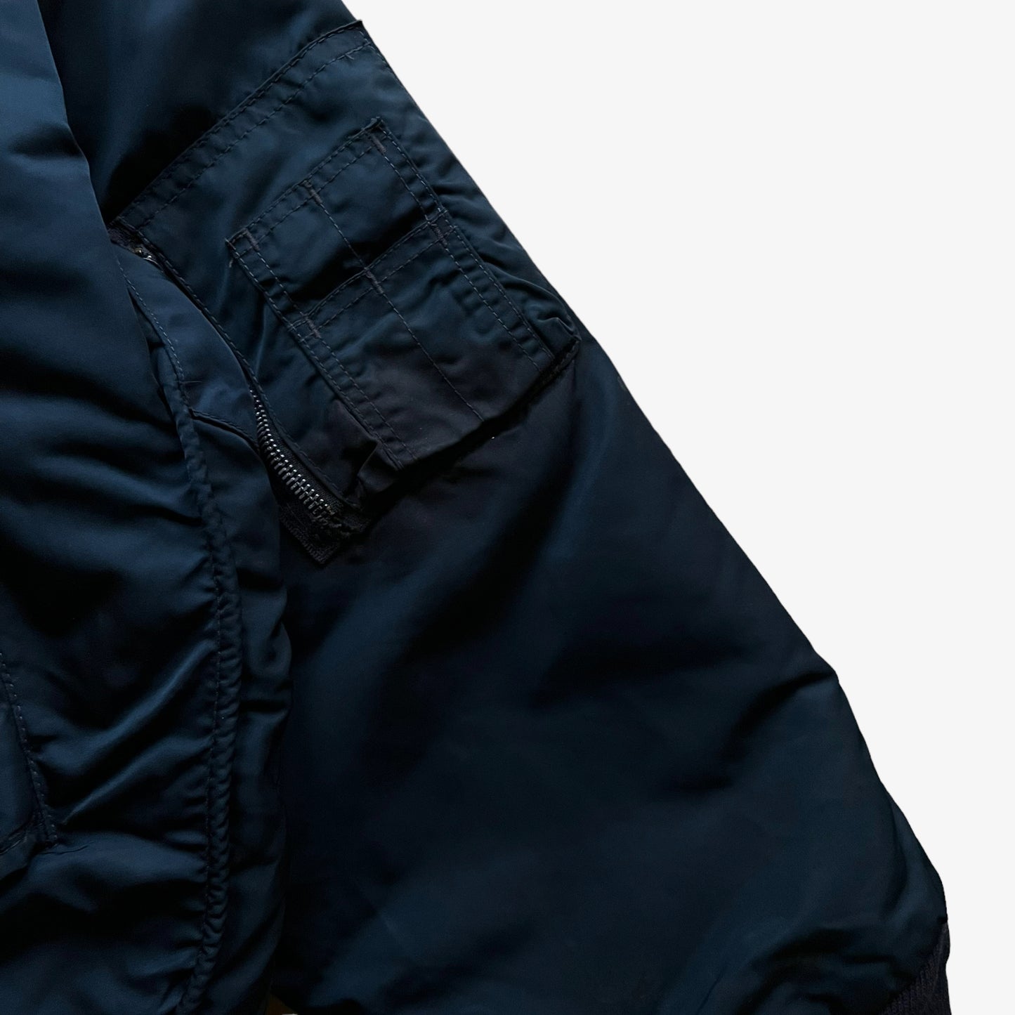 Vintage 90s Schott Spec 86 19-MS Navy Bomber Jacket Pocket - Casspios Dream