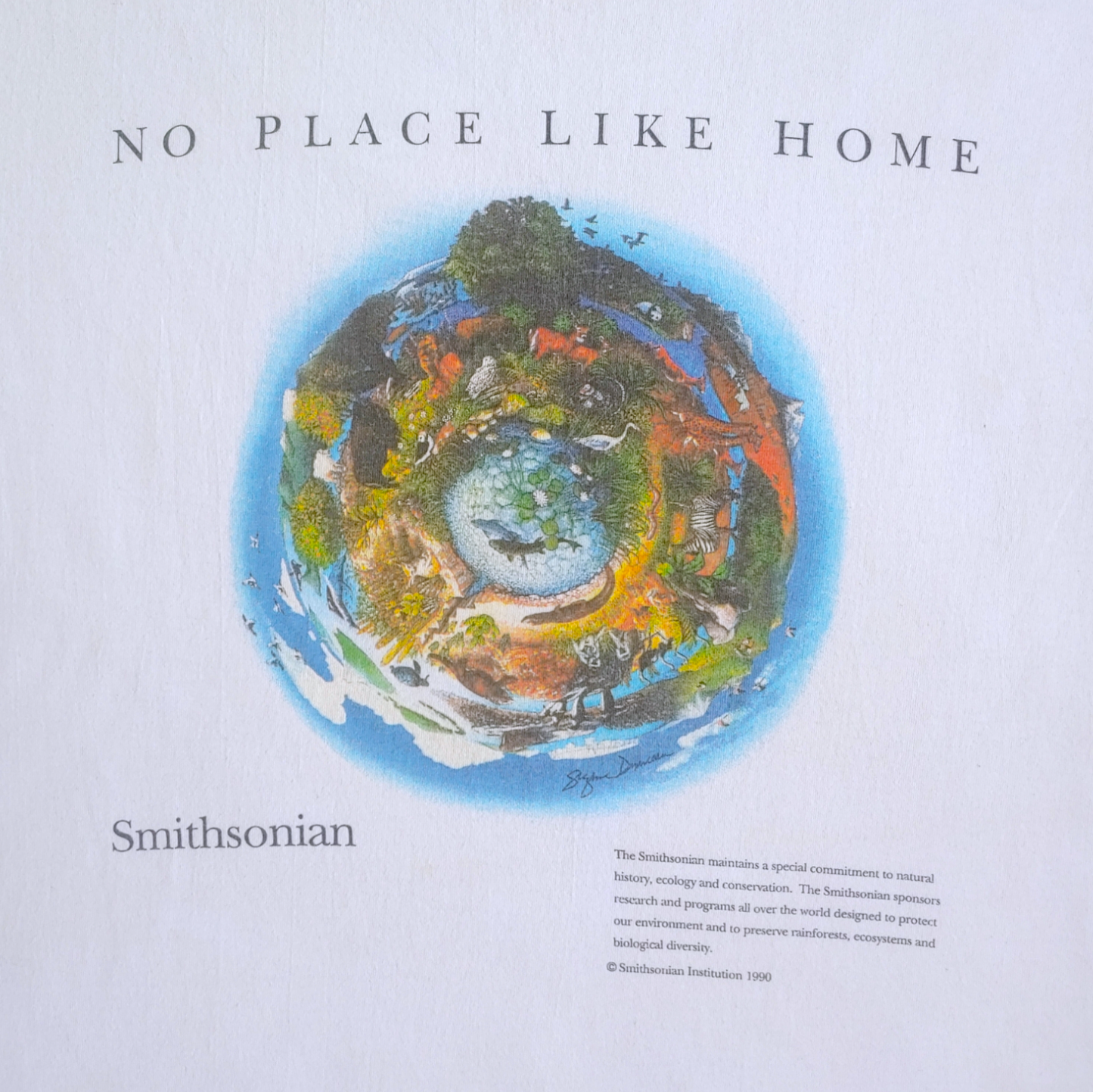 Vintage 90s Smithsonian Institution No Place Like Home Single Stitch Top Earth - Casspios Dream