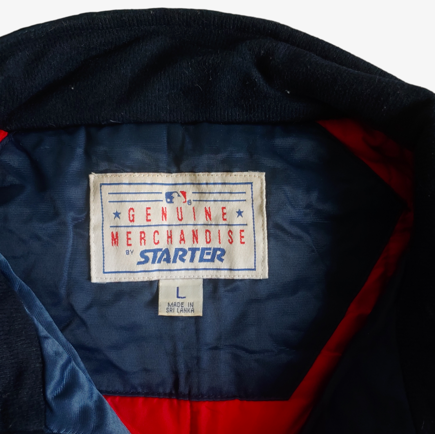 Vintage 90s Starter MLB Cleveland Indians Jacket With Back Spell Out Label - Casspios Dream