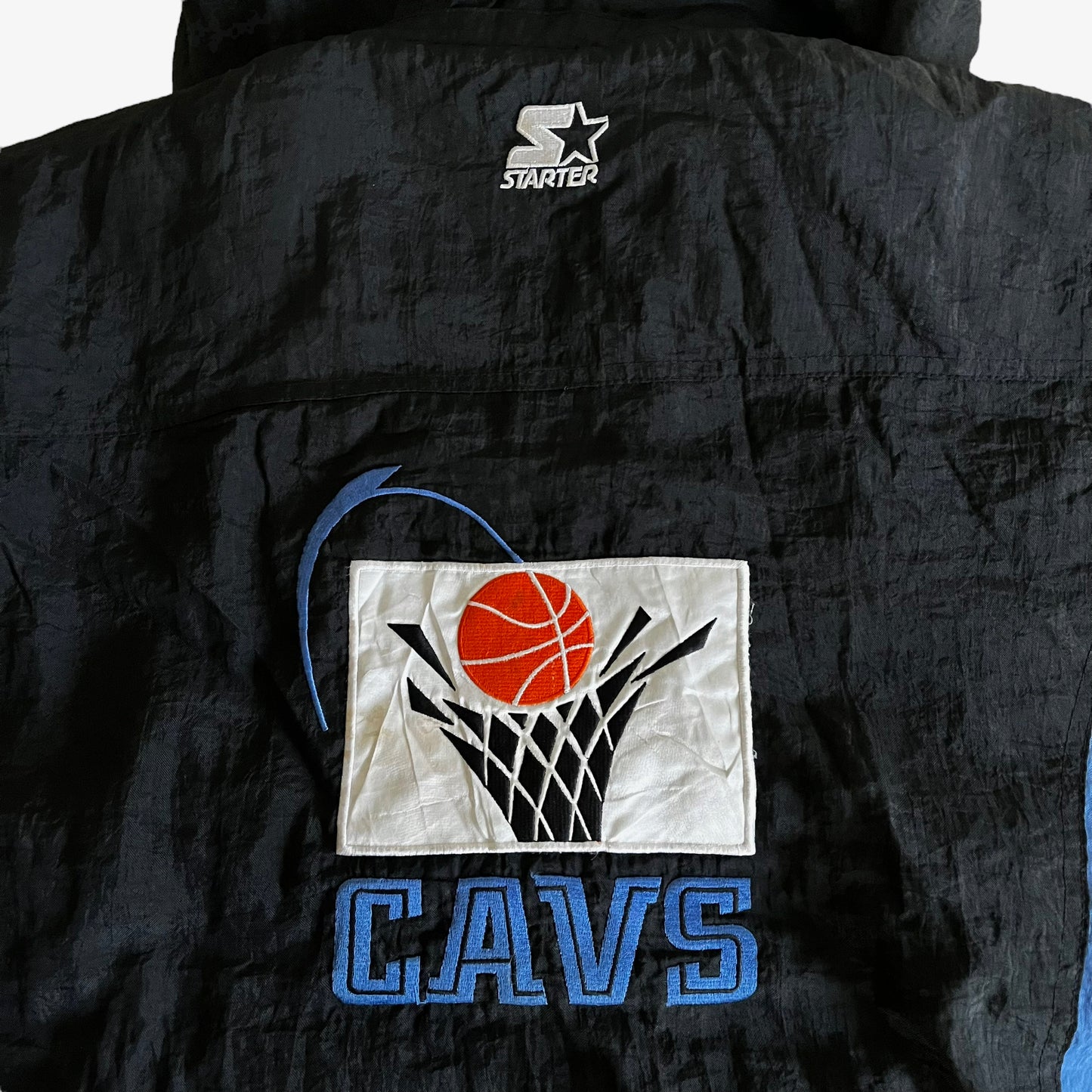 Vintage 90s Starter NBA Authentics Cleveland Cavaliers Jacket With Back Spell Out Back Logo - Casspios Dream