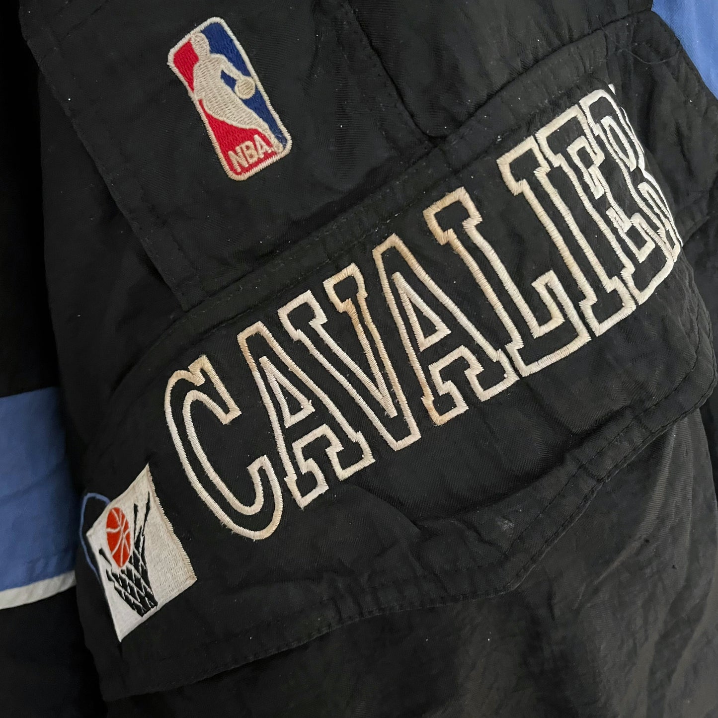 Vintage 90s Starter NBA Authentics Cleveland Cavaliers Jacket With Back Spell Out Wear - Casspios Dream
