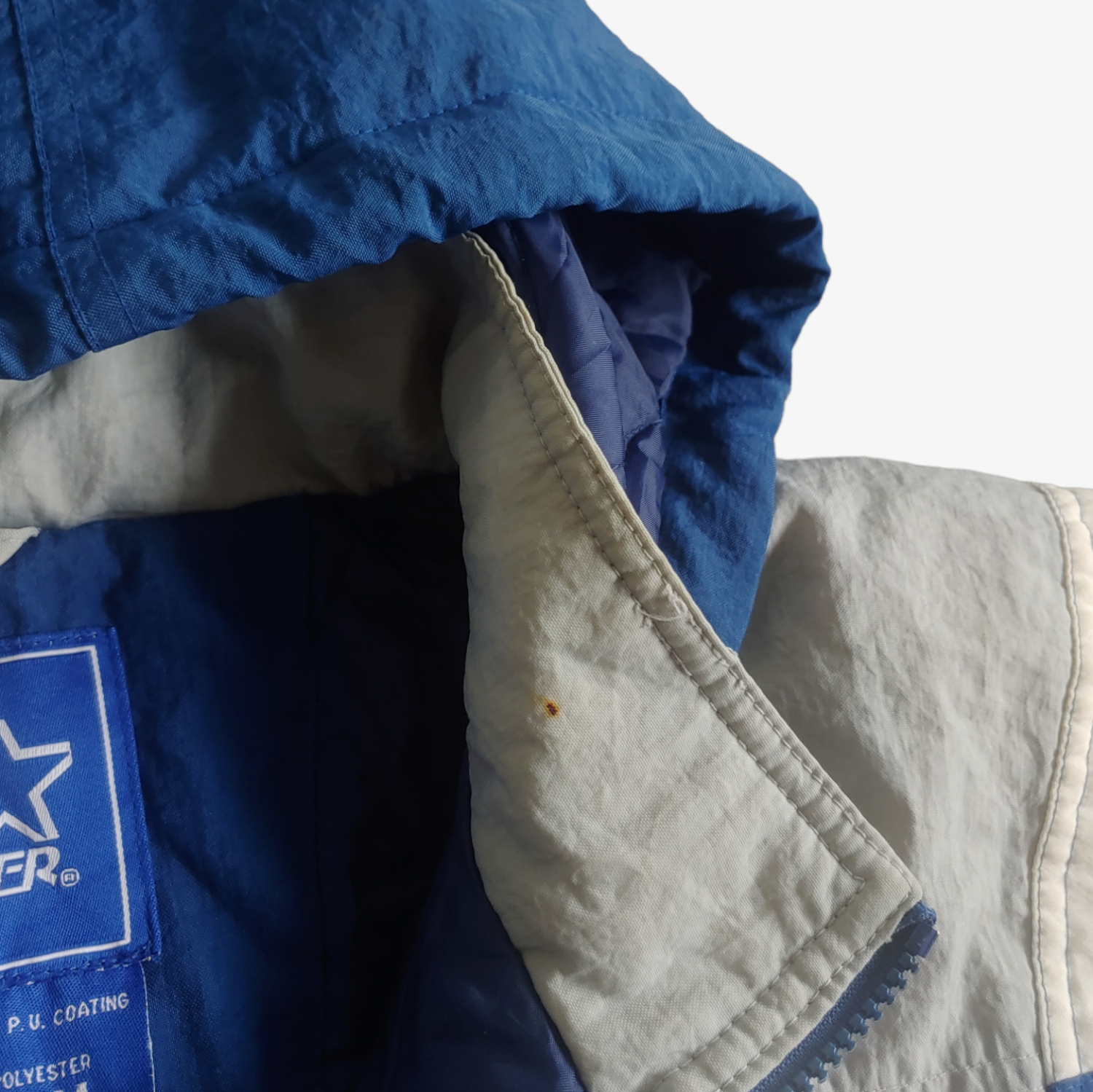 Vintage 90s Starter NCAA Duke Blue Devils Jacket With Back Spell Out Collar Mark - Casspios Dream
