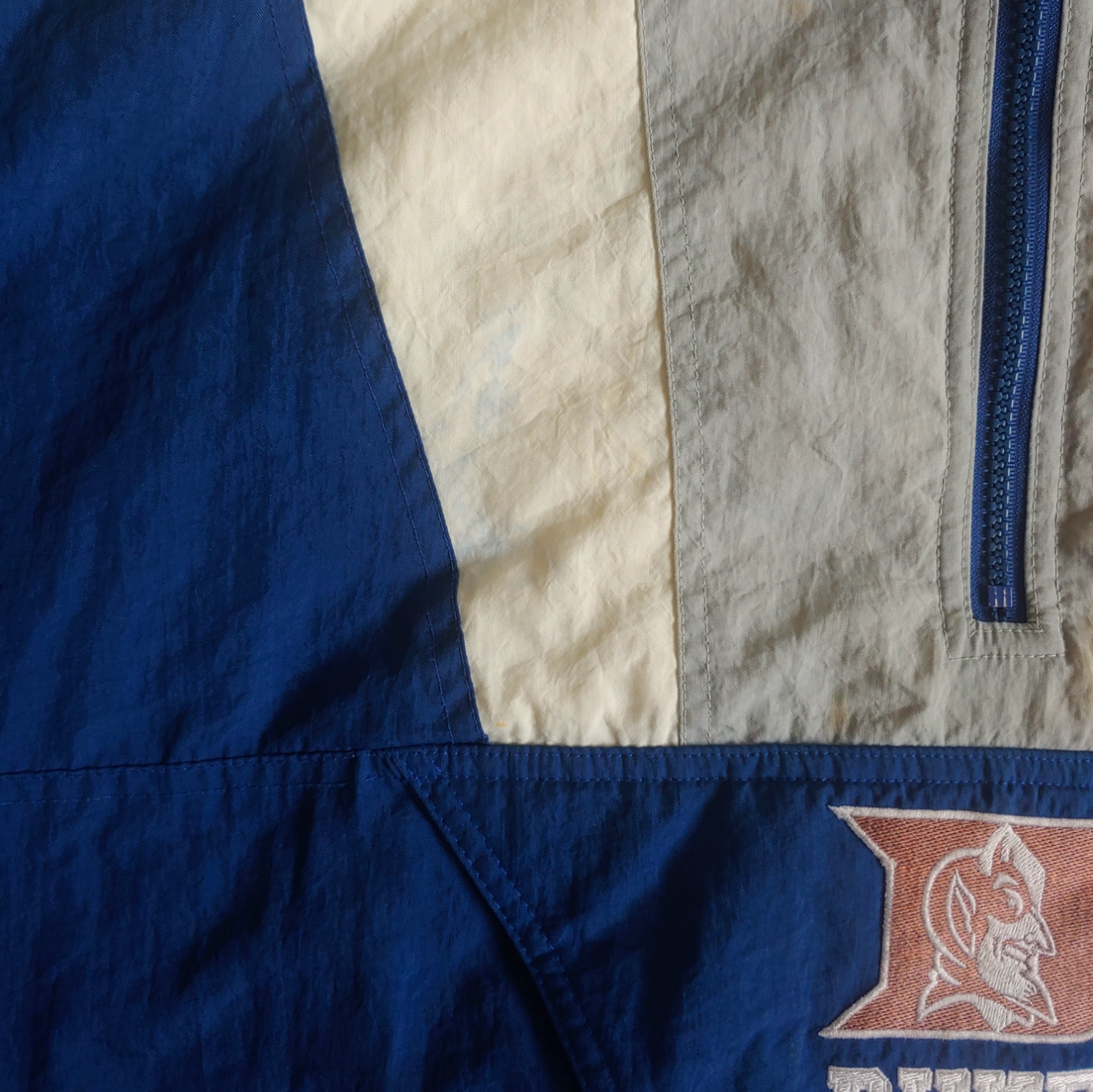 Vintage 90s Starter NCAA Duke Blue Devils Jacket With Back Spell Out Marks - Casspios Dream