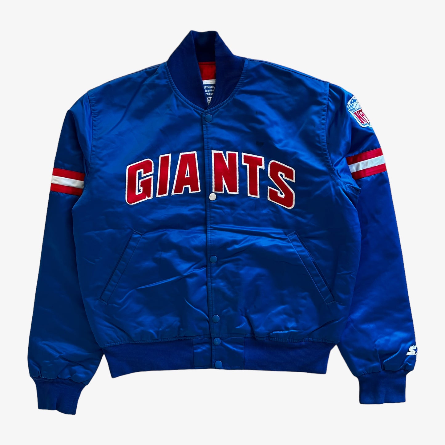 Vintage 90s Starter NFL New York Giants Jacket With Back Embroidered Team Badge - Casspios Dream