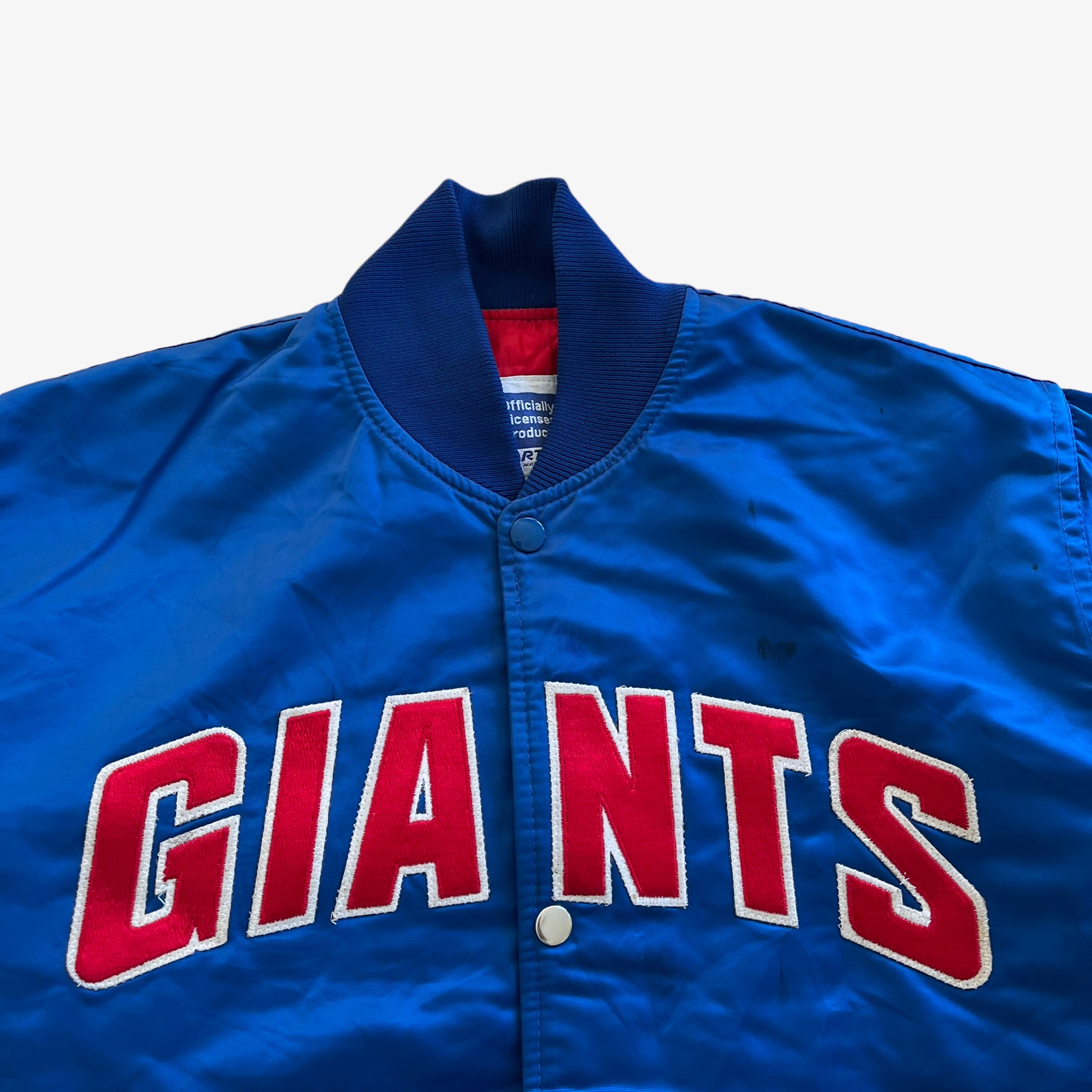 Vintage 90s Starter NFL New York Giants Jacket With Back Embroidered Team Badge Button - Casspios Dream