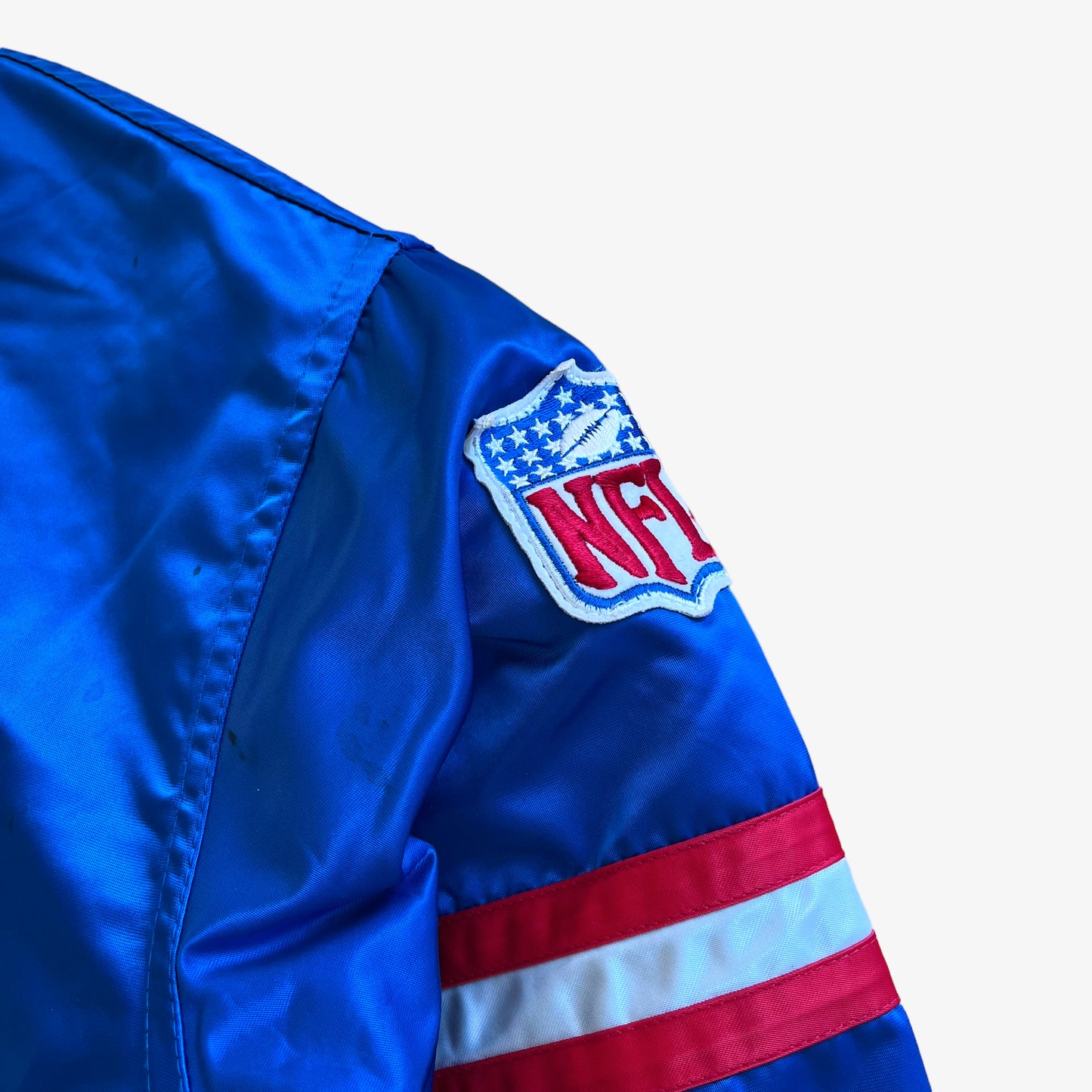 Vintage 90s Starter NFL New York Giants Jacket With Back Embroidered Team Badge Logo - Casspios Dream