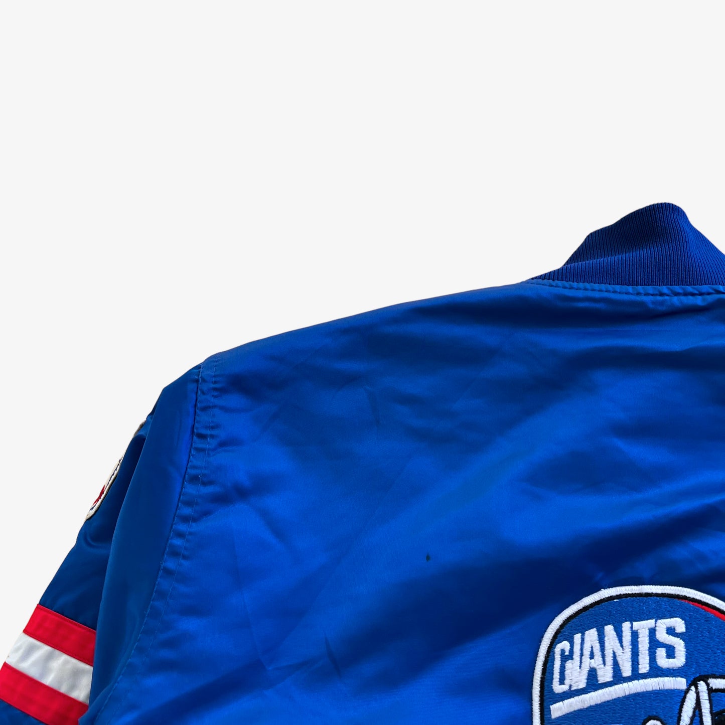 Vintage 90s Starter NFL New York Giants Jacket With Back Embroidered Team Badge Shoulder - Casspios Dream