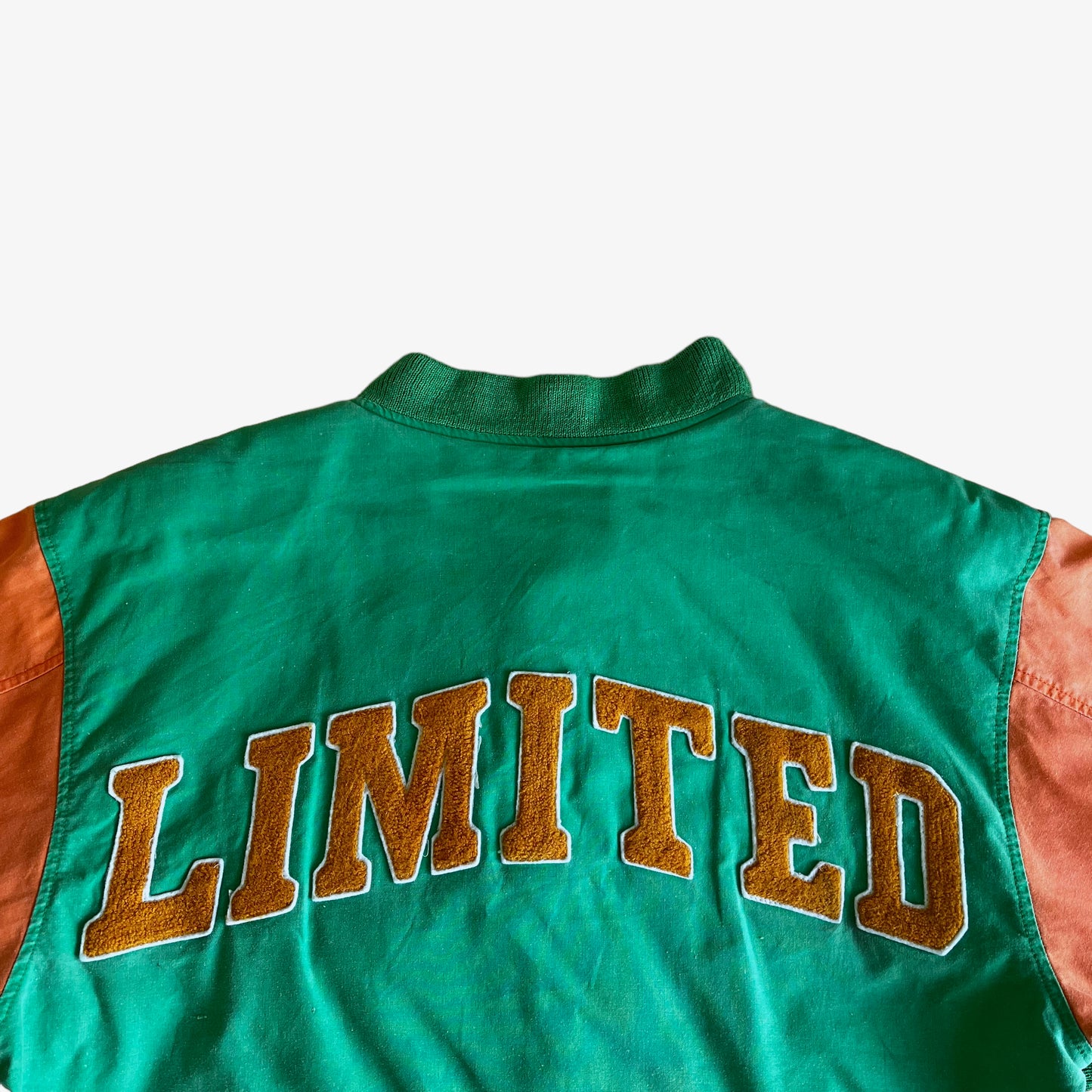 Vintage 90s The Limited Green And Orange Varsity Jacket Back Logo - Casspios Dream