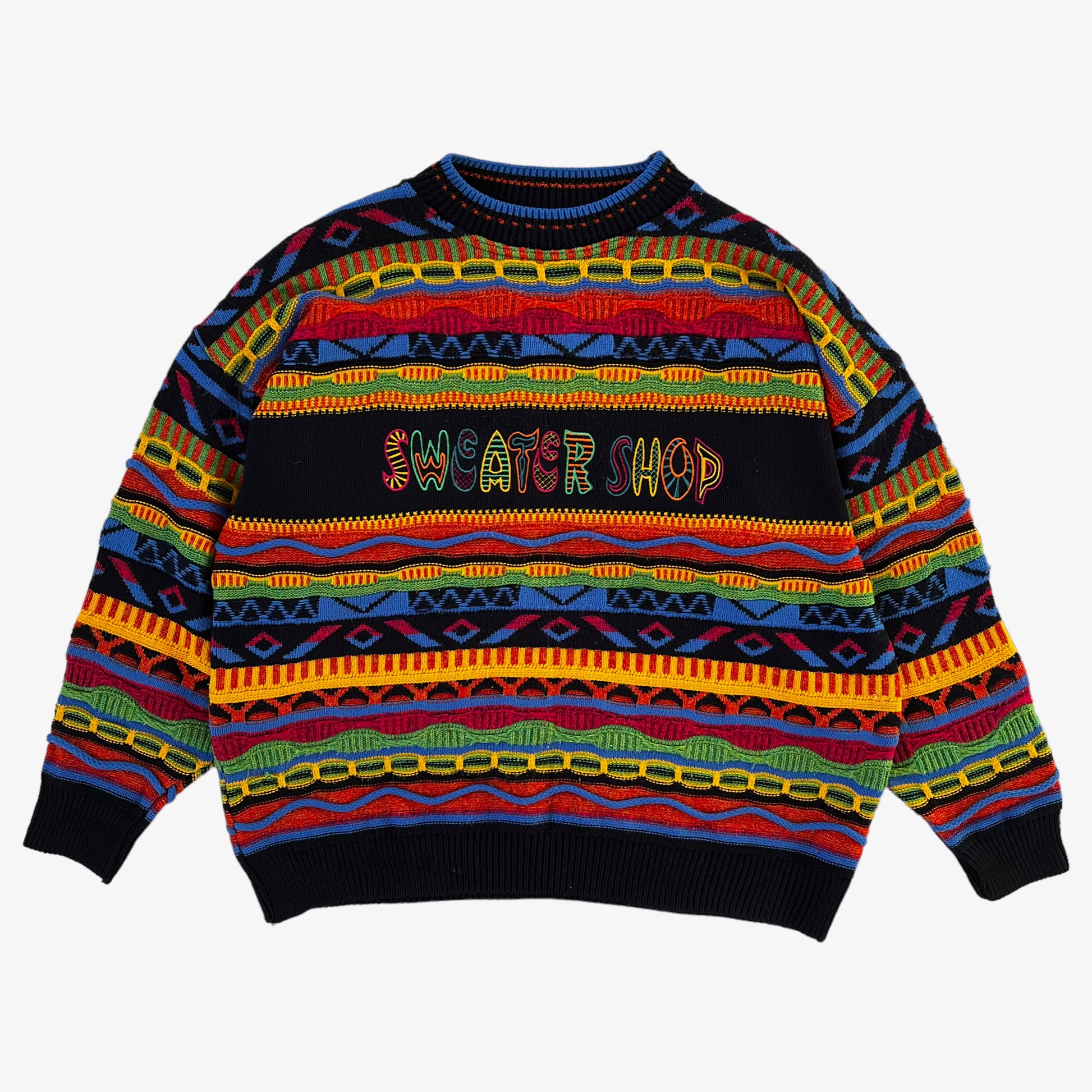 Vintage 90s The Sweater Shop 3D Textured Colourful Knitted Jumper - Casspios Dream