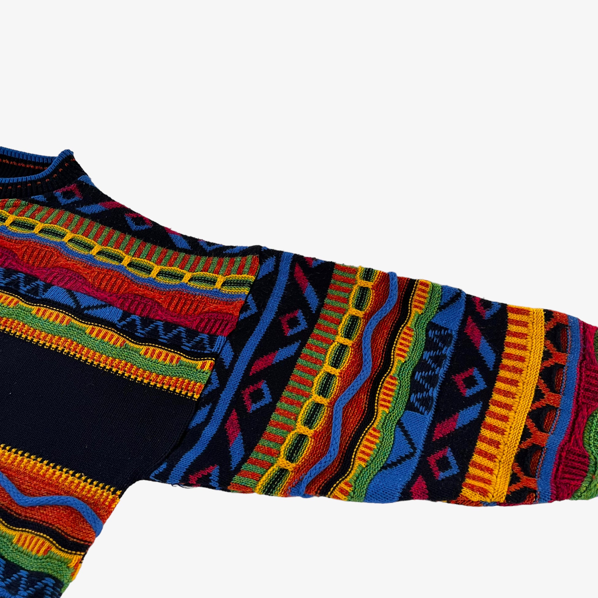 Vintage 90s The Sweater Shop 3D Textured Colourful Knitted Jumper Arm - Casspios Dream