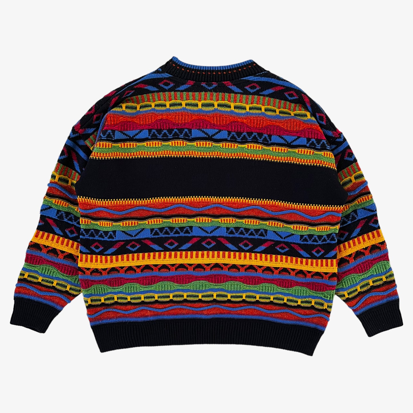 Vintage 90s The Sweater Shop 3D Textured Colourful Knitted Jumper Back - Casspios Dream