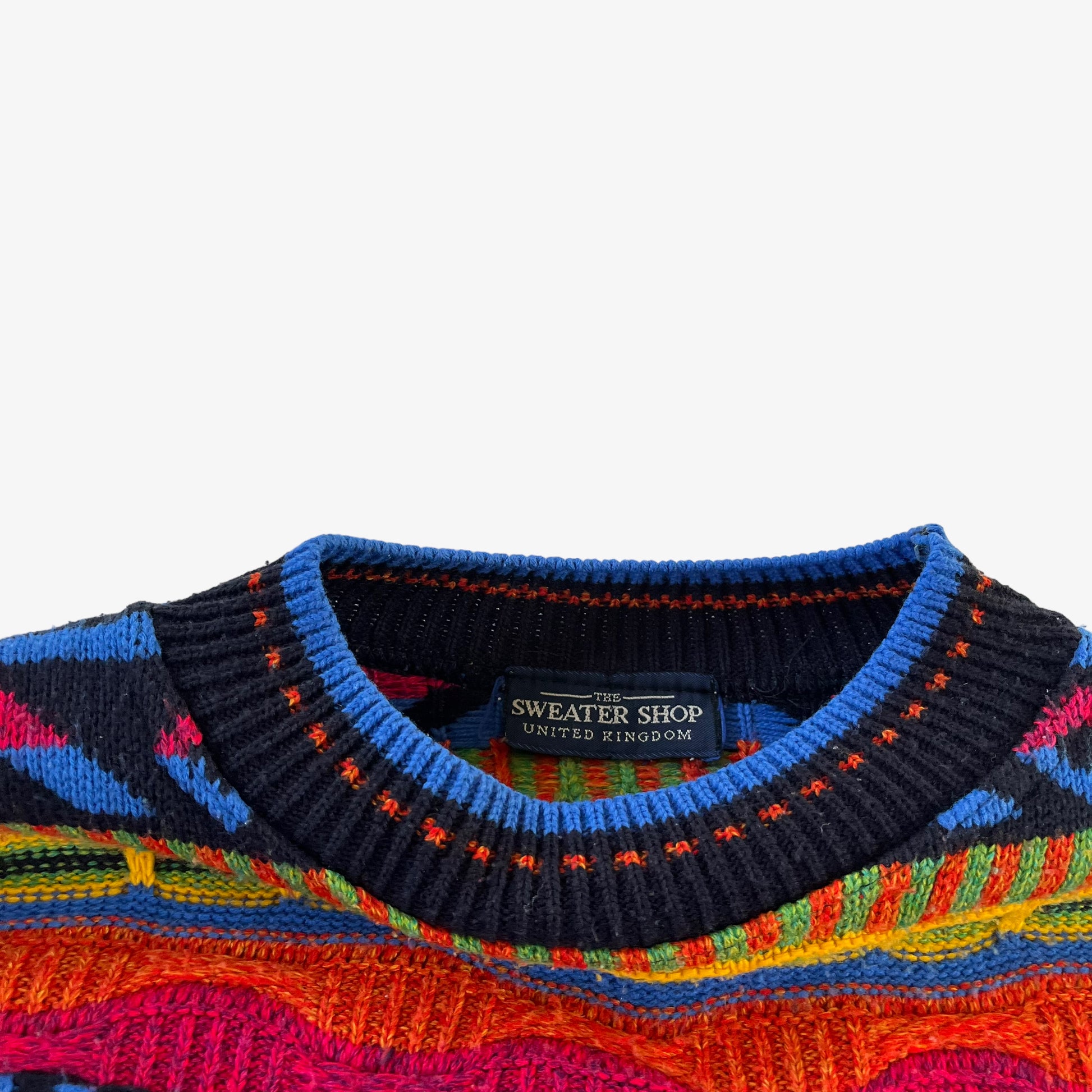 Vintage 90s The Sweater Shop 3D Textured Colourful Knitted Jumper Label - Casspios Dream