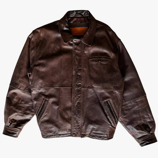 Vintage 90s Timberland Brown Leather Jacket - Casspios Dream