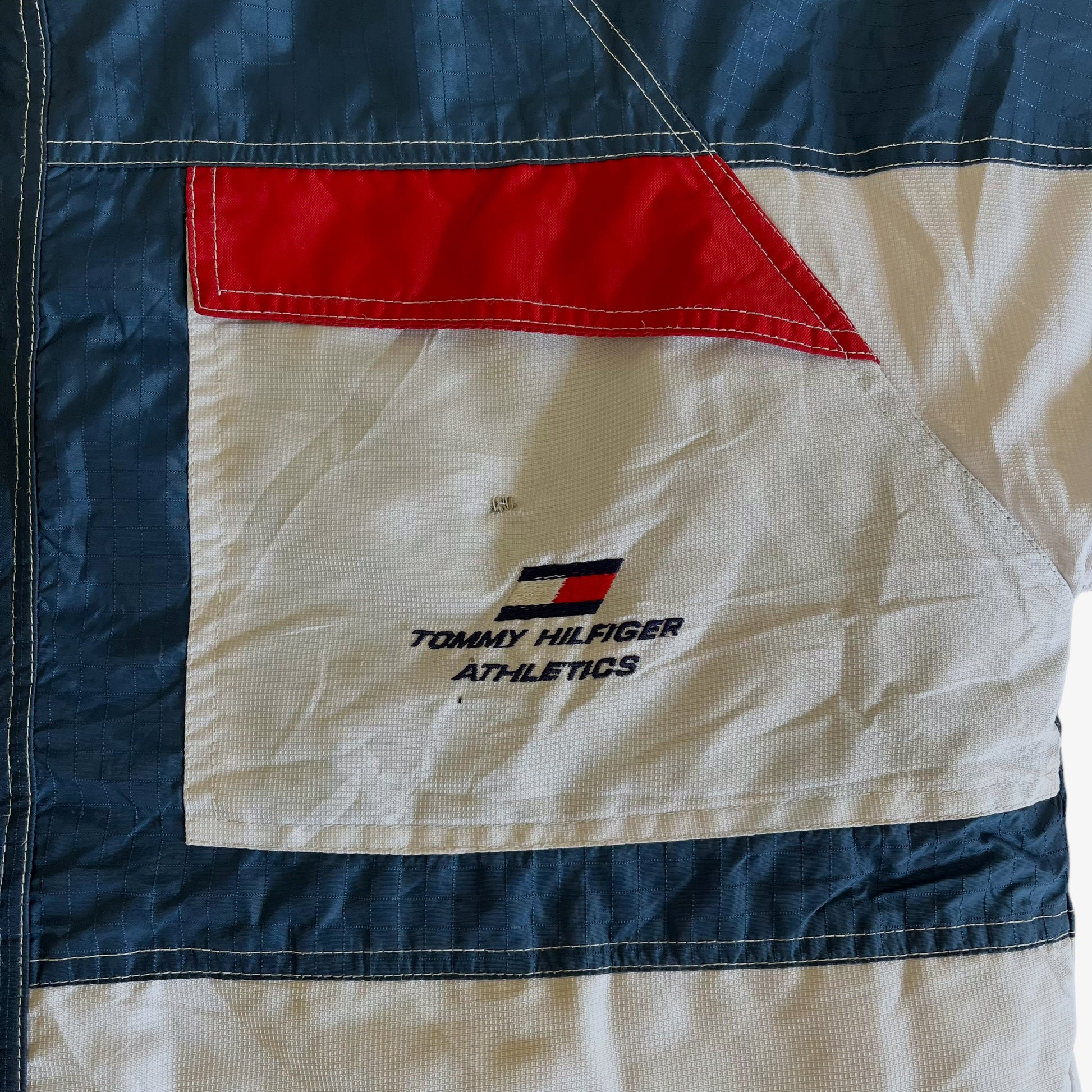 Vintage 90s Tommy Hilfiger Athletics Reversible Spell Out Puffer Jacket Logo - Casspios Dream
