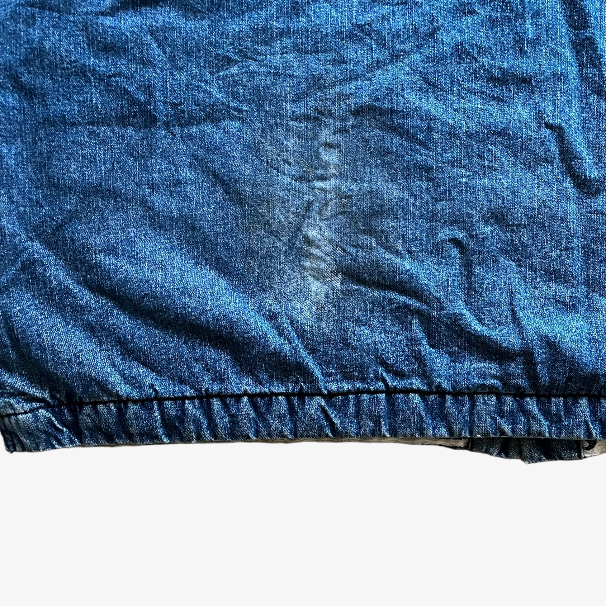 Vintage 90s Tommy Hilfiger Blue Denim Shacket Shirt Jacket Back Hem - Casspios Dream
