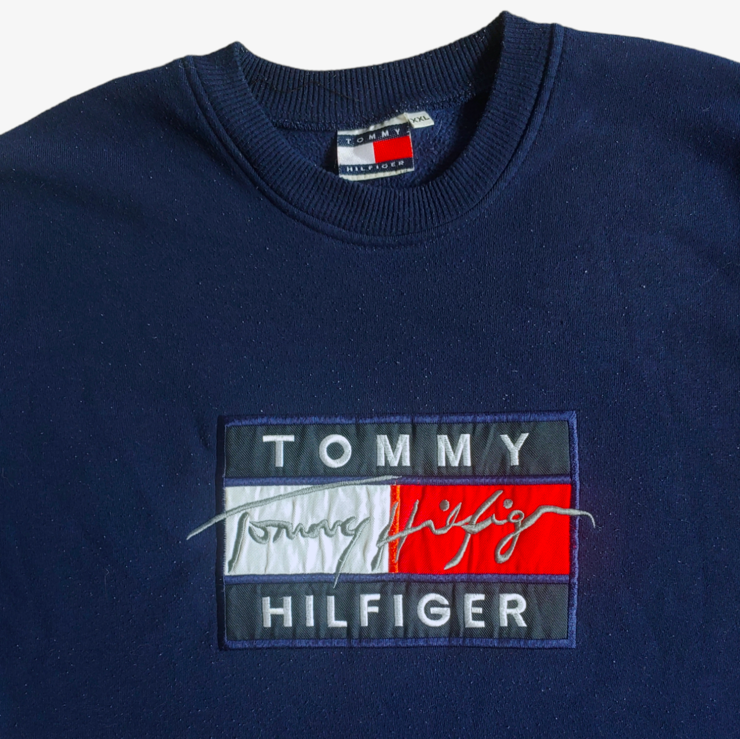 Vintage 90s Tommy Hilfiger Spell Out Logo Crewneck Sweatshirt Embroidered - Casspios Dream