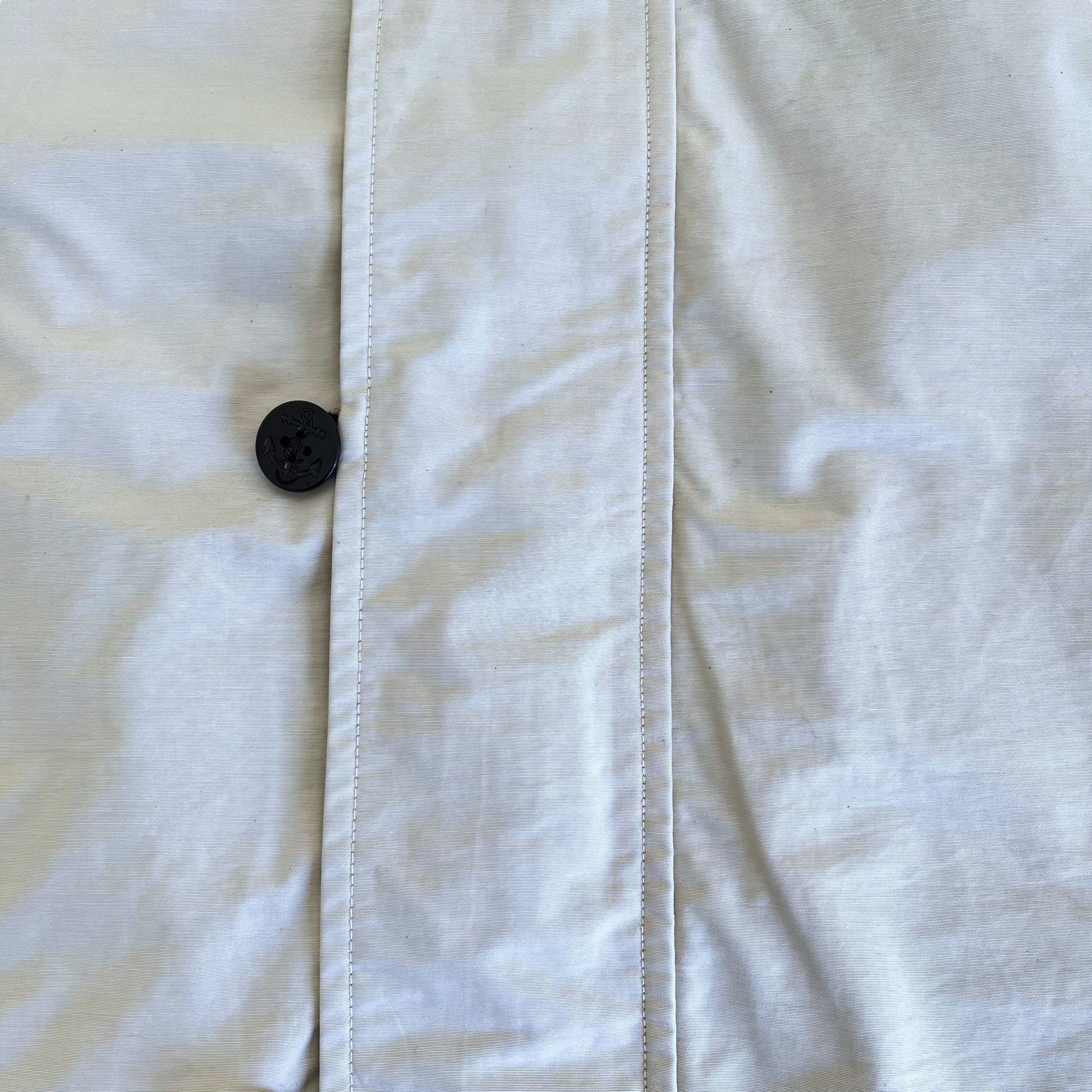 Vintage 90s Tommy Hilfiger White Utility Trench Coat Button - Casspios Dream