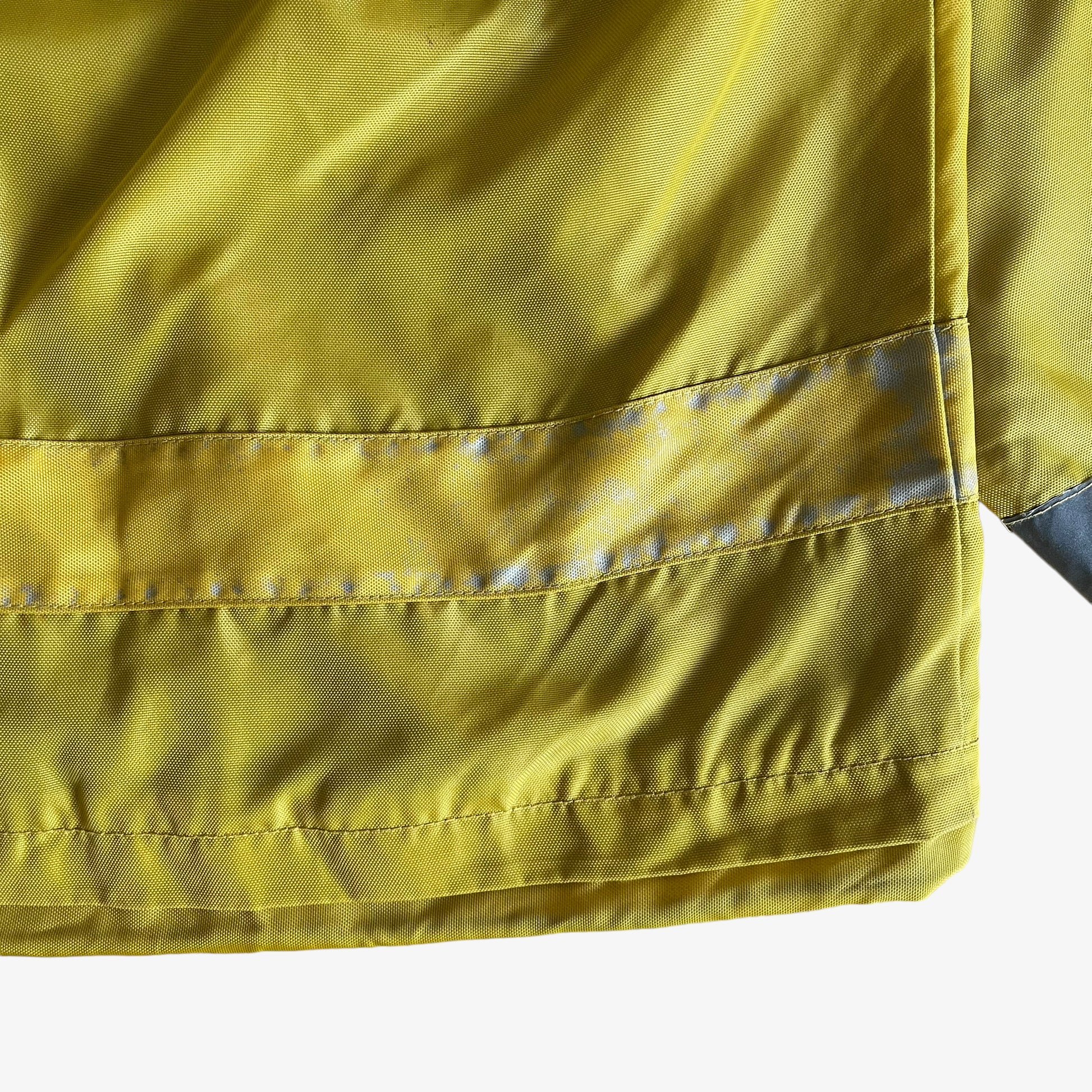 Vintage 90s Tommy Hilfiger Yellow Sailing Gear Jacket With Hook Fasteners Back Wear - Casspios Dream