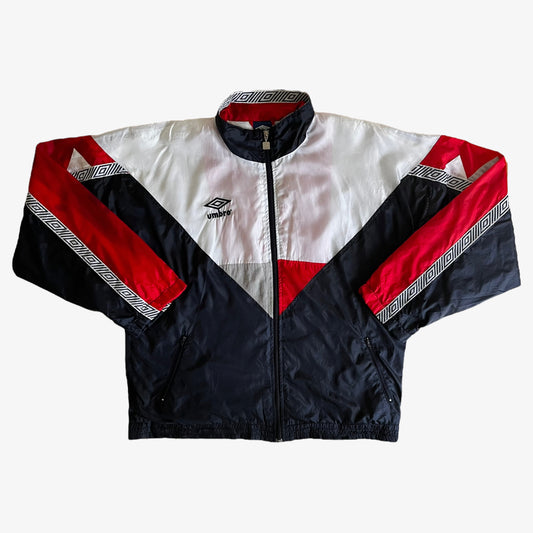 Vintage 90s Umbro England Colourway Track Jacket With Back Spell Out - Casspios Dream
