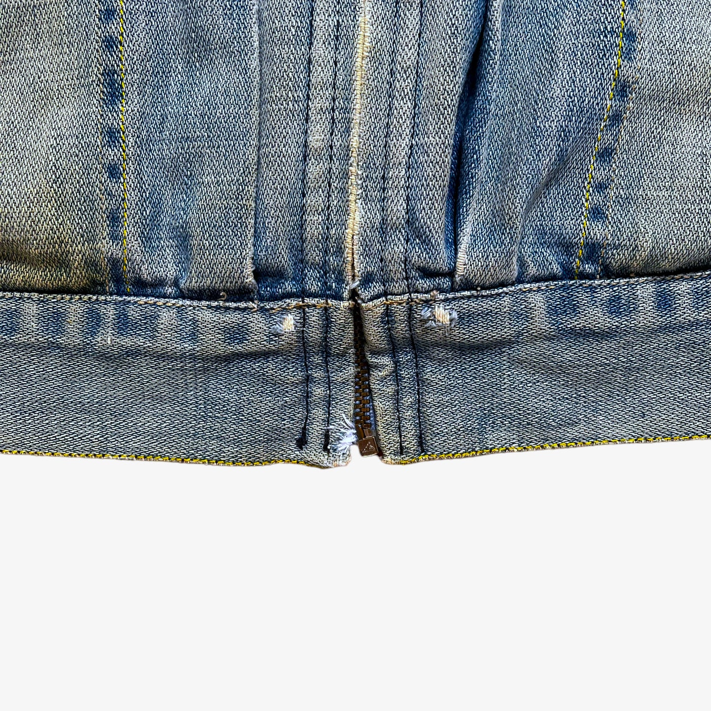 Vintage 90s Versace Jeans Couture Denim Jacket Bottom Zip - Casspios Dream