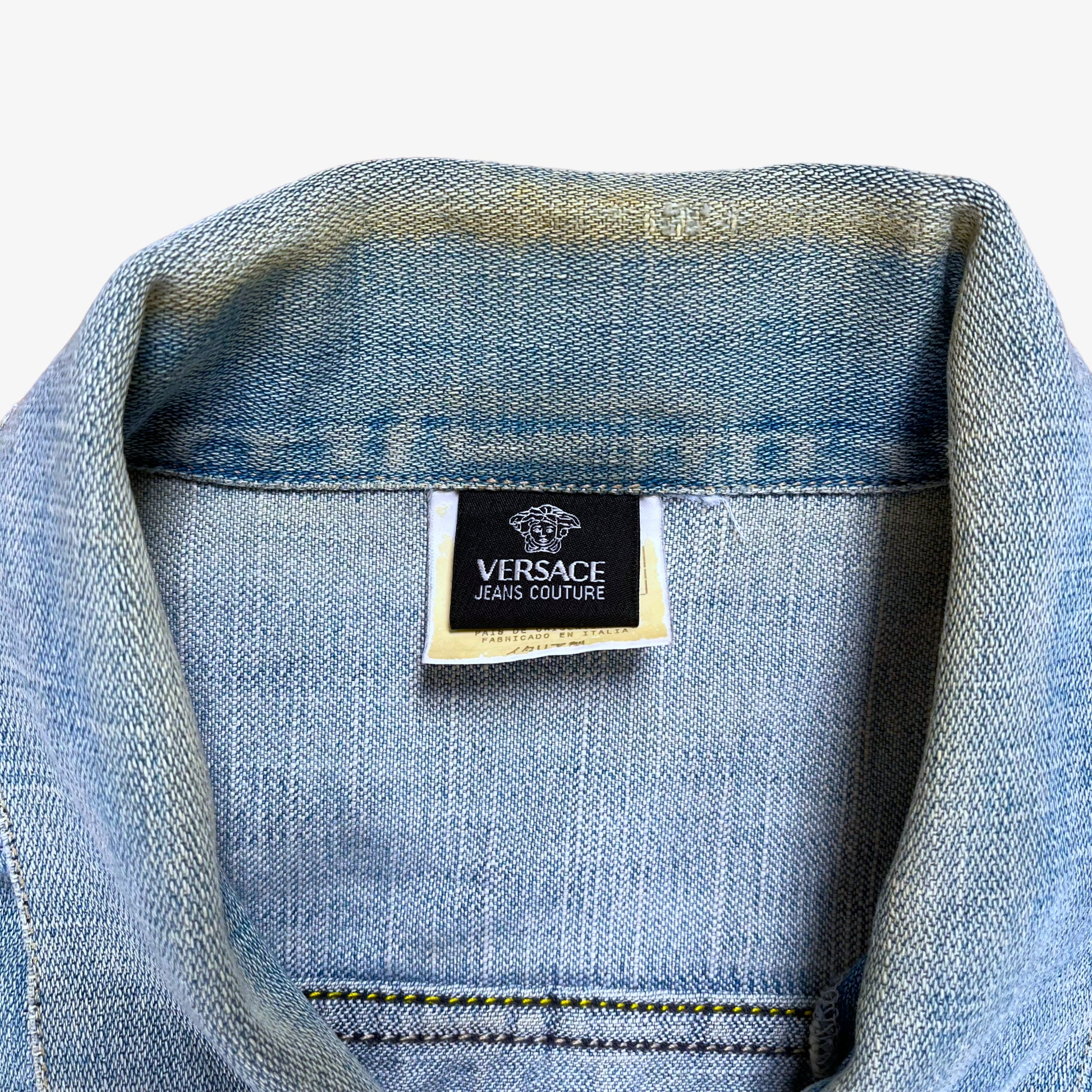 Vintage 90s Versace Jeans Couture Denim Jacket Label - Casspios Dream