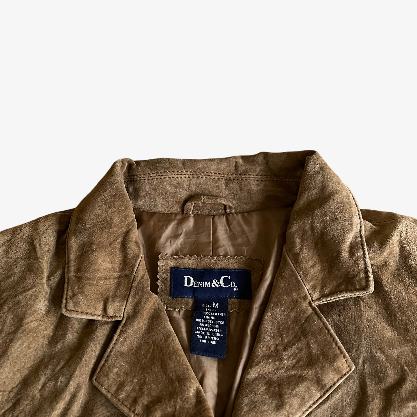 Vintage 90s Womens Denim Co Brown Leather Tassel Jacket Label - Casspios Dream