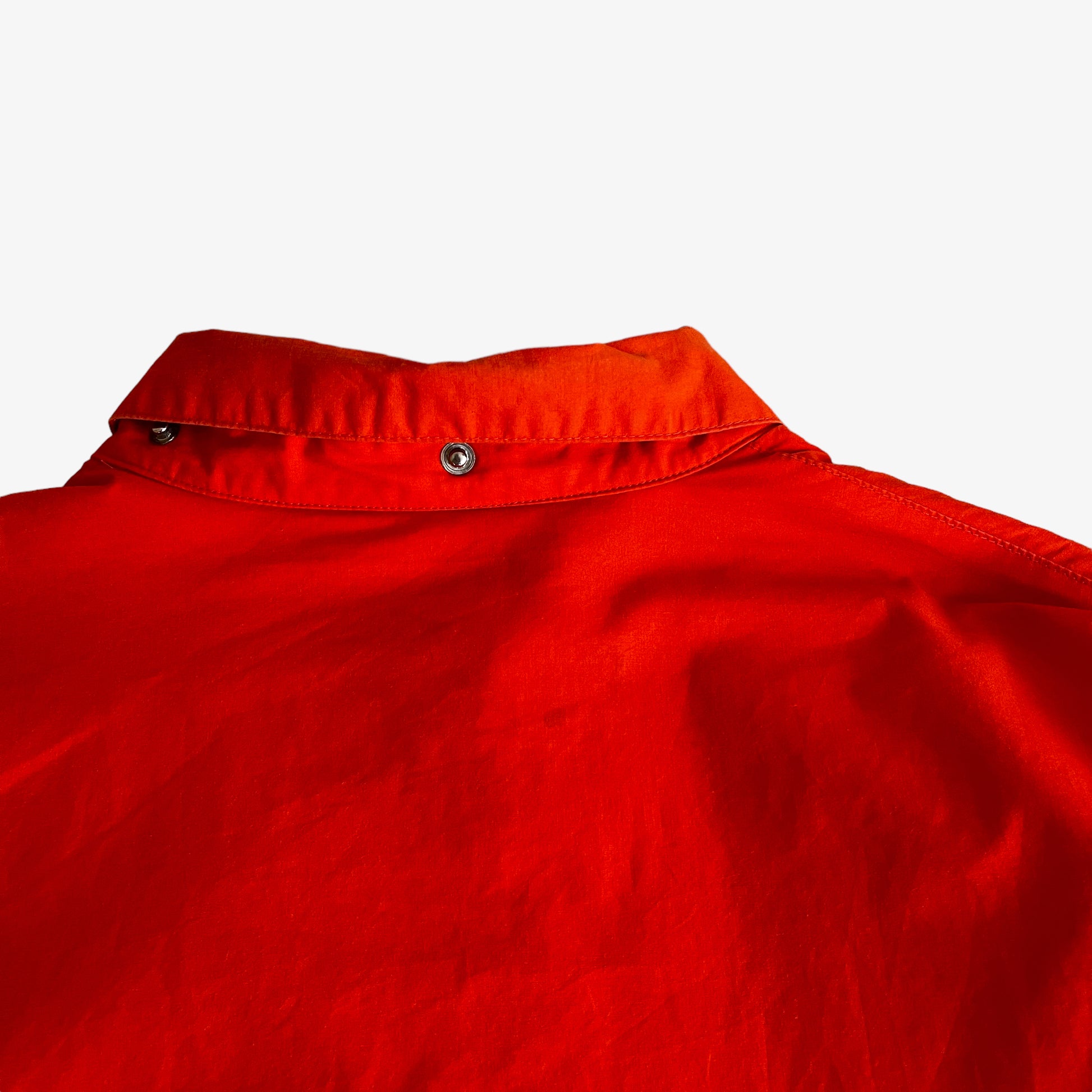 Vintage 90s Womens Polo Ralph Lauren Fleece Lined Orange Harrington Jacket Back Collar - Casspios Dream
